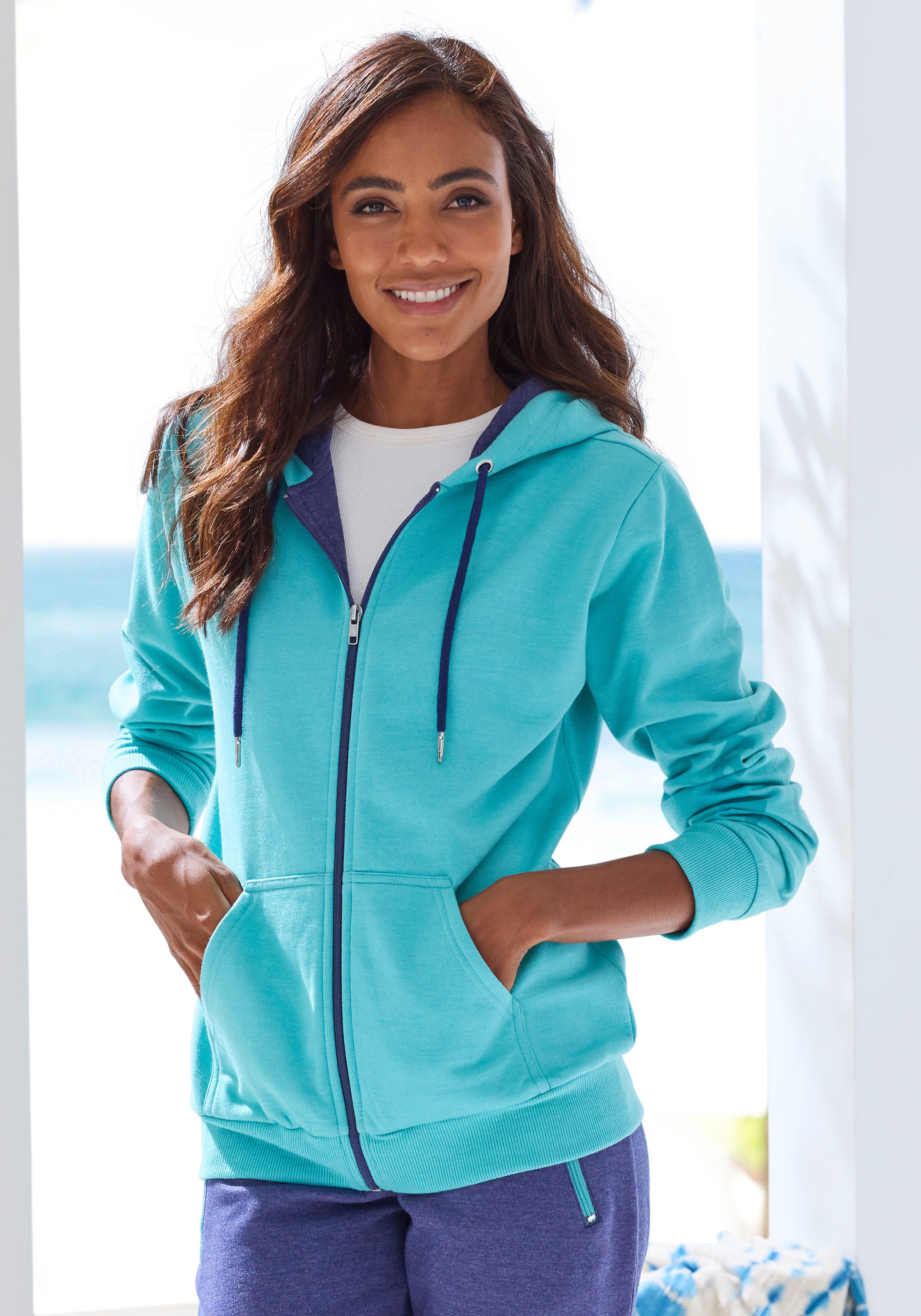 KangaROOS Sweatvest met contrasterende details, loungewear