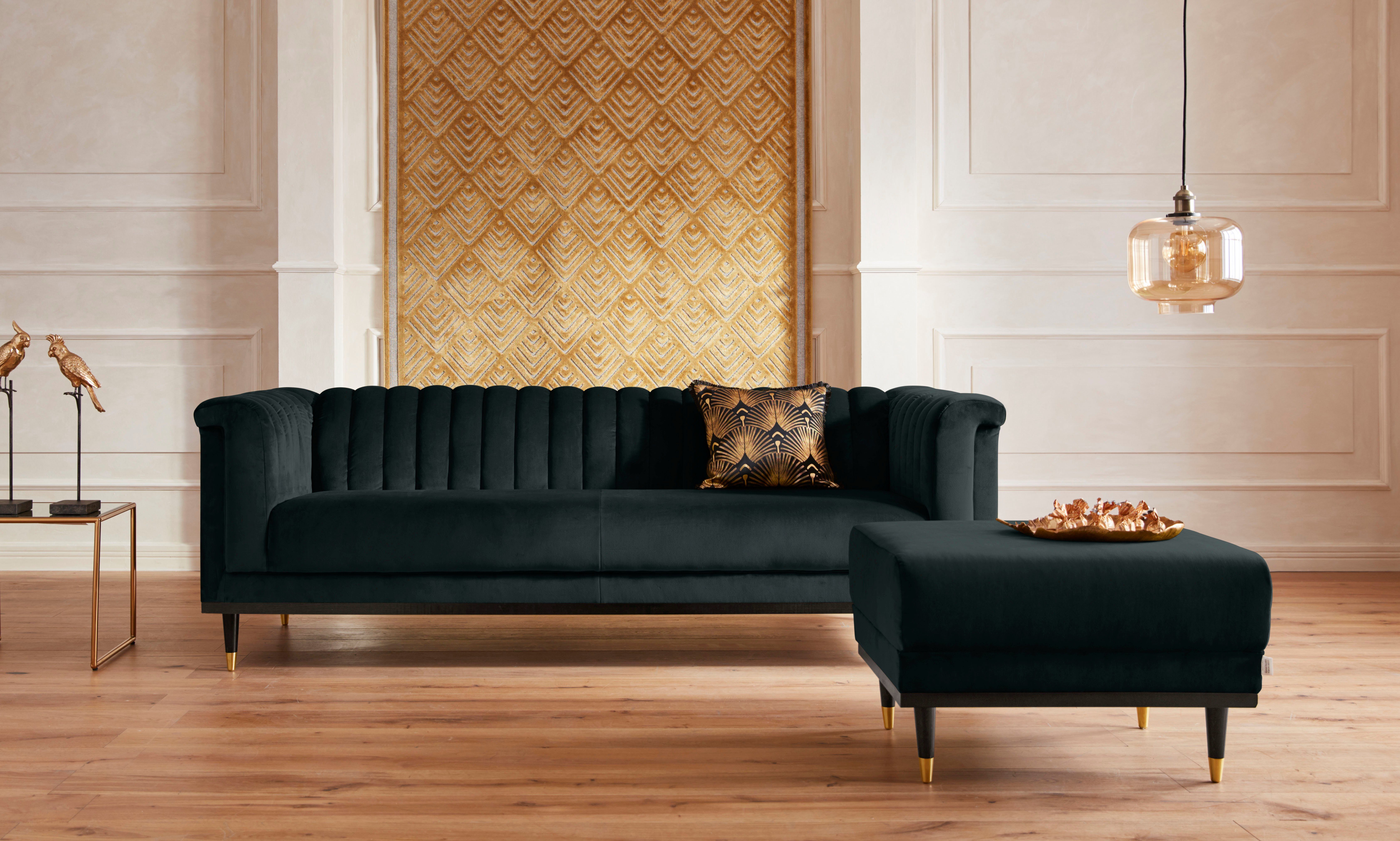 Home affaire Hocker Chamby met houten frame onderaan