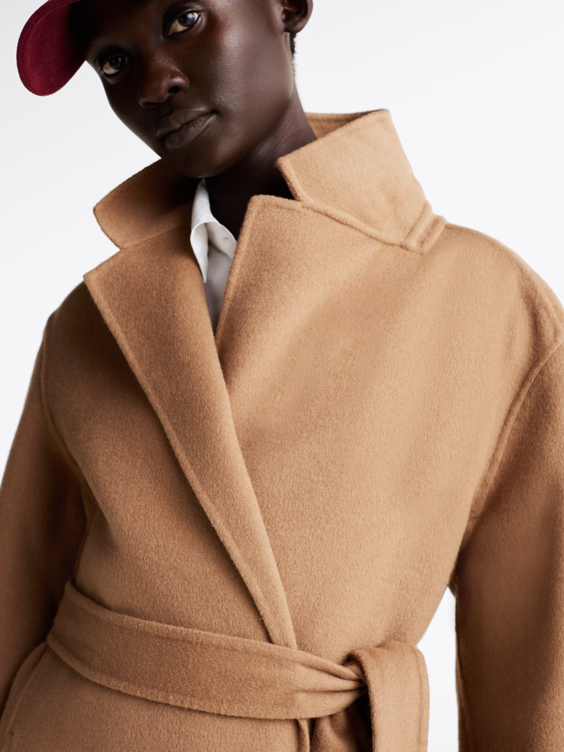 Tommy Hilfiger Korte jas REG DF WOOL BELTED COAT