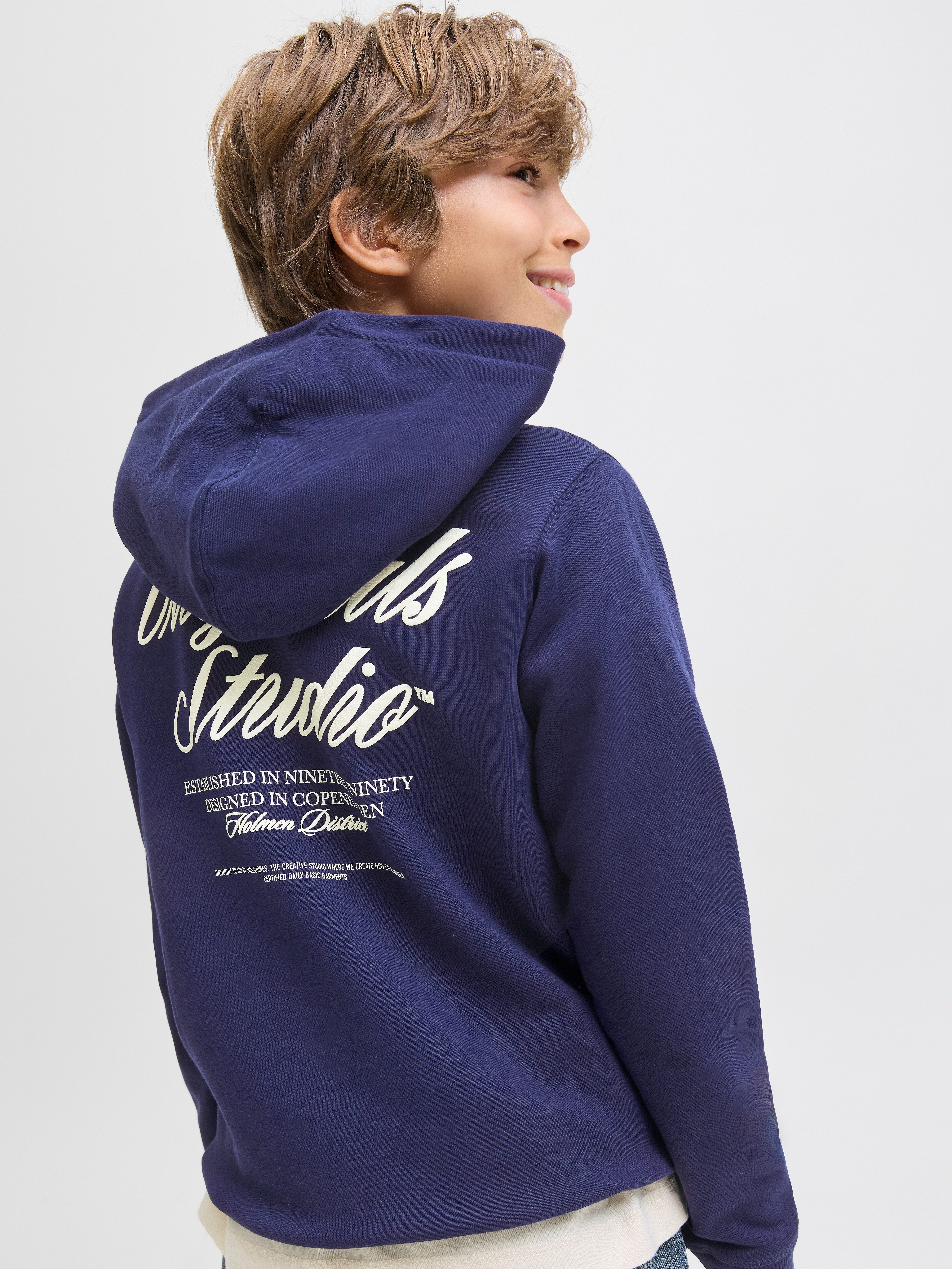 Jack & Jones Junior Hoodie JORNORREBRO TYPO BACK SWEAT HOOD SN JNR