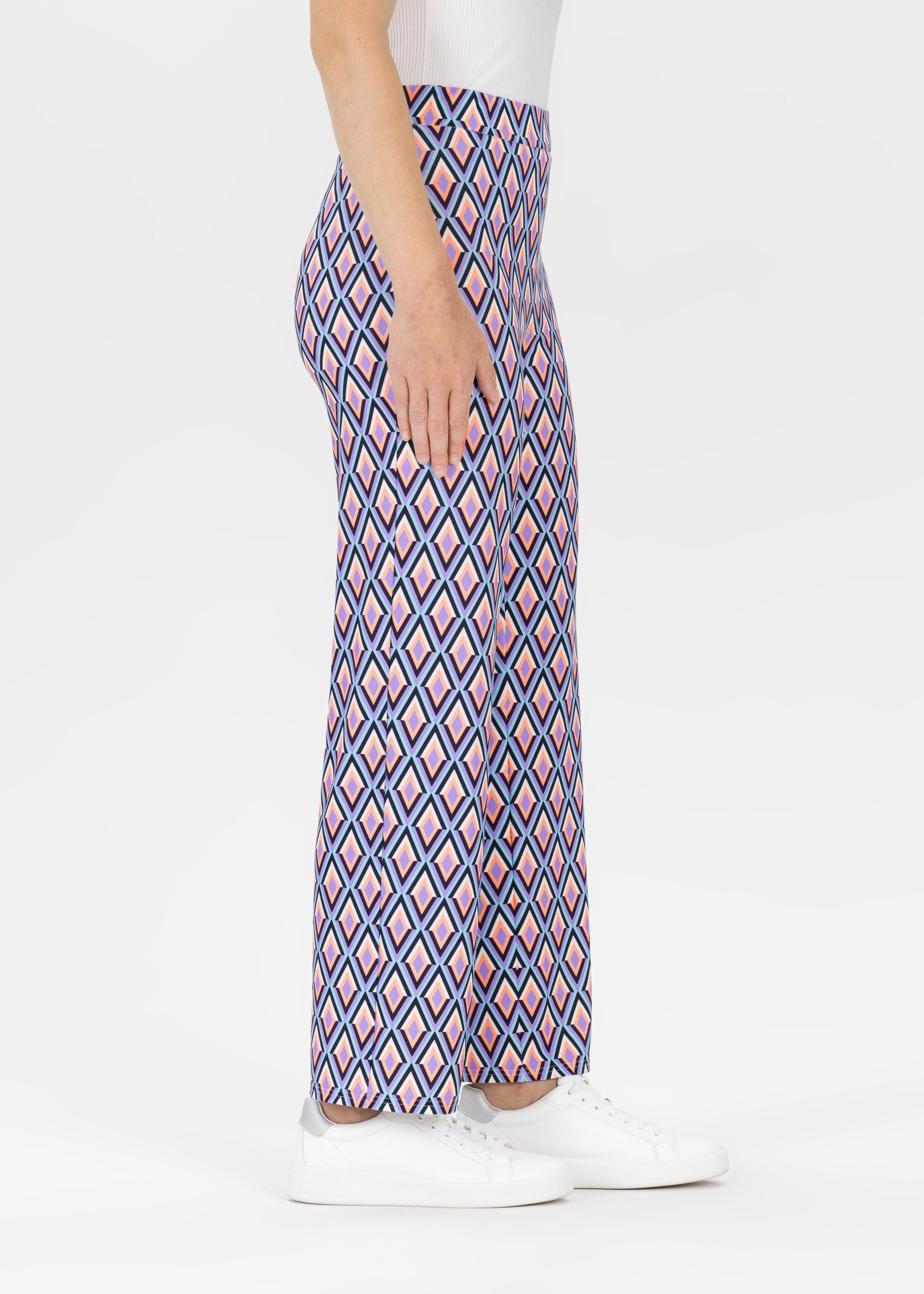 Stehmann 7/8 broek Filiz in culotte-stijl - met allover-print