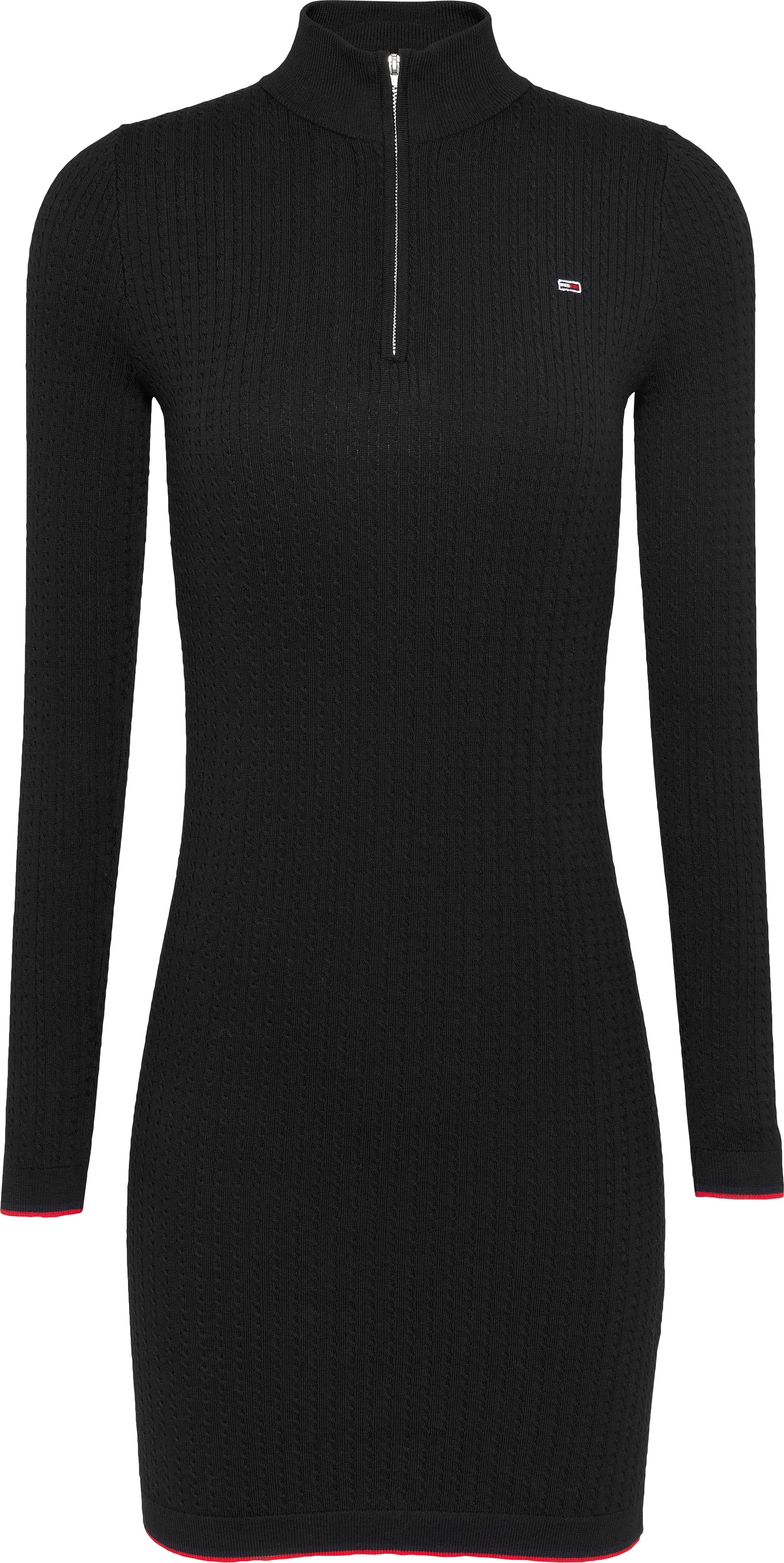 TOMMY JEANS Gebreide jurk TJW 1 4 ZIP SWEATER CABLE DRESS