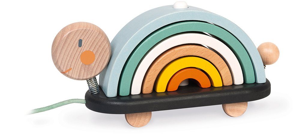 Janod Trekdier Sweet Cocoon, schildpad regenboog