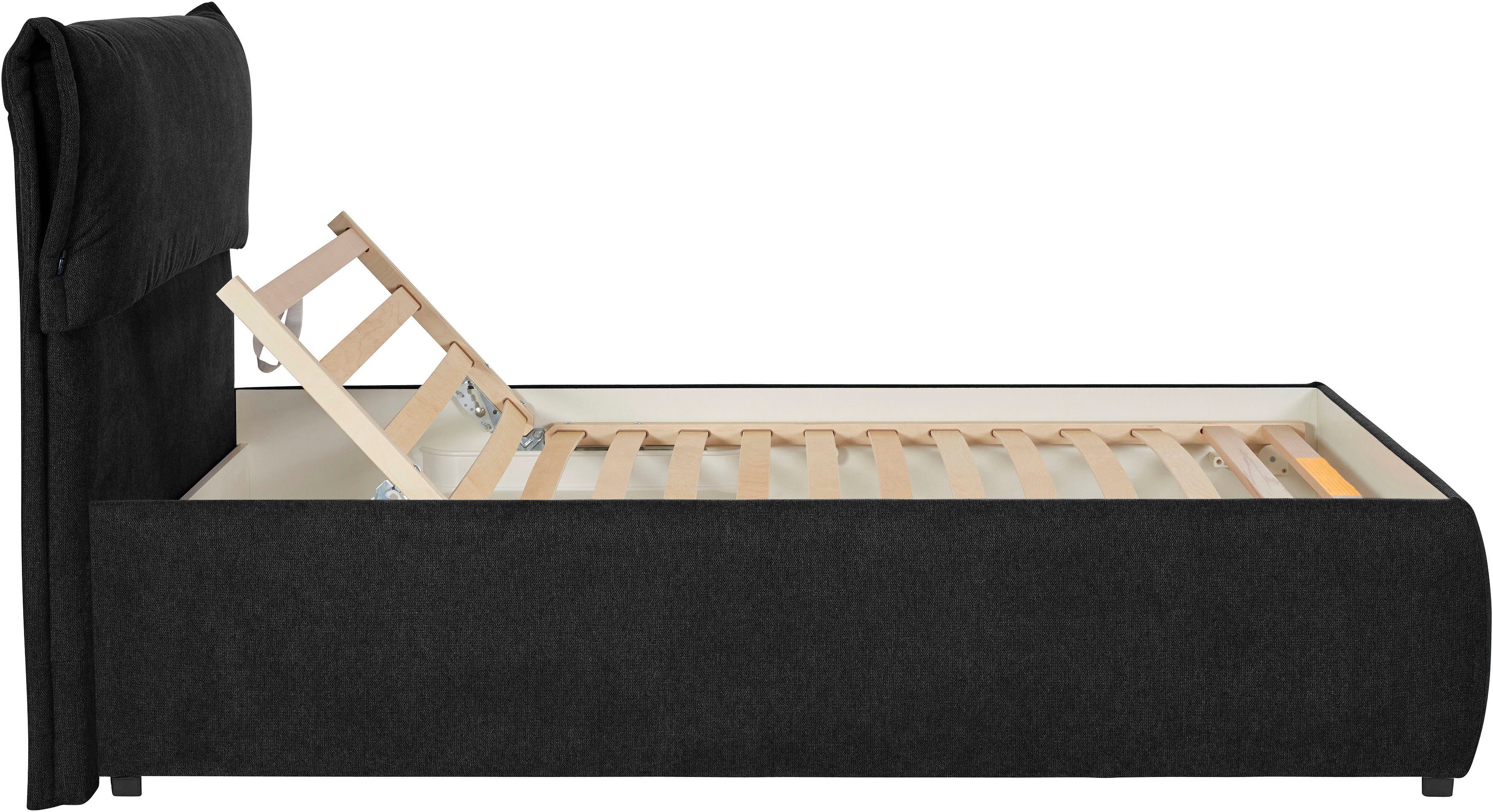andas Gestoffeerd bed Jenson als bedframe of met 3 matrassoorten en hardheden