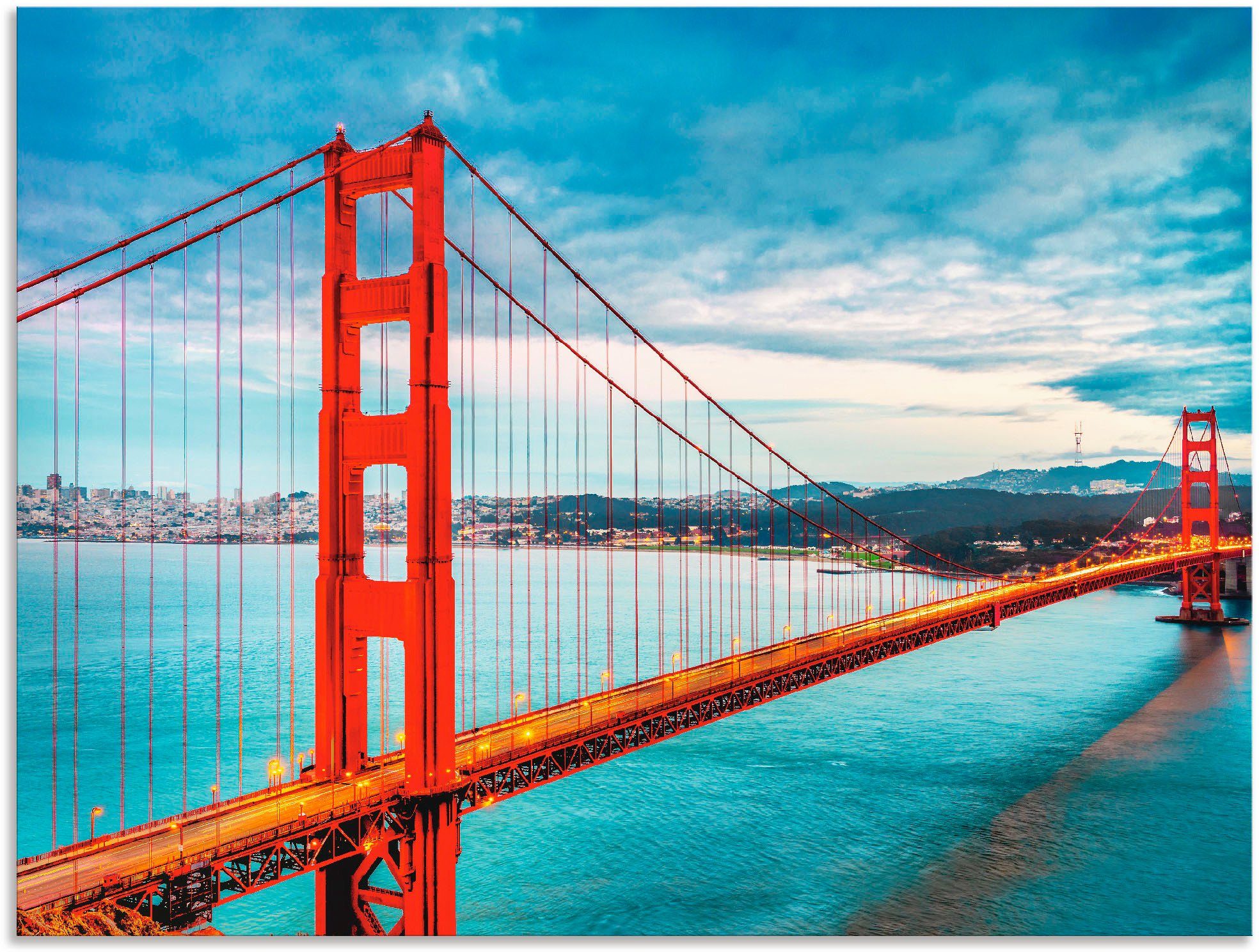 Artland Artprint Golden Gate Bridge in vele afmetingen & productsoorten - artprint van aluminium / artprint voor buiten, artprint op linnen, poster, muursticker / wandfolie ook ges