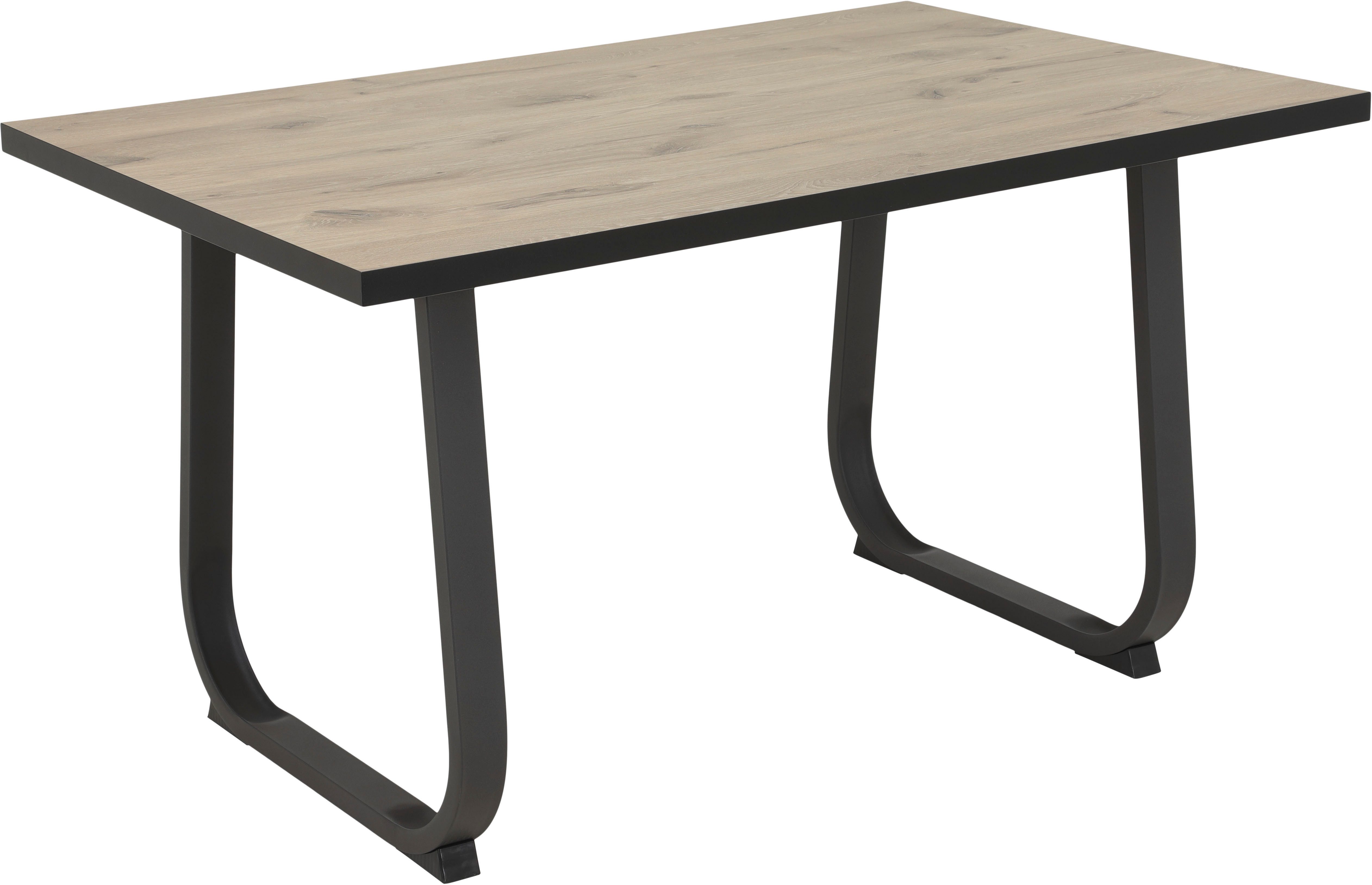 HELA Eethoek RUHR Kufentafel 140x90 cm, schommelstoel en bank met verenmand, comfortzit (4-delig)