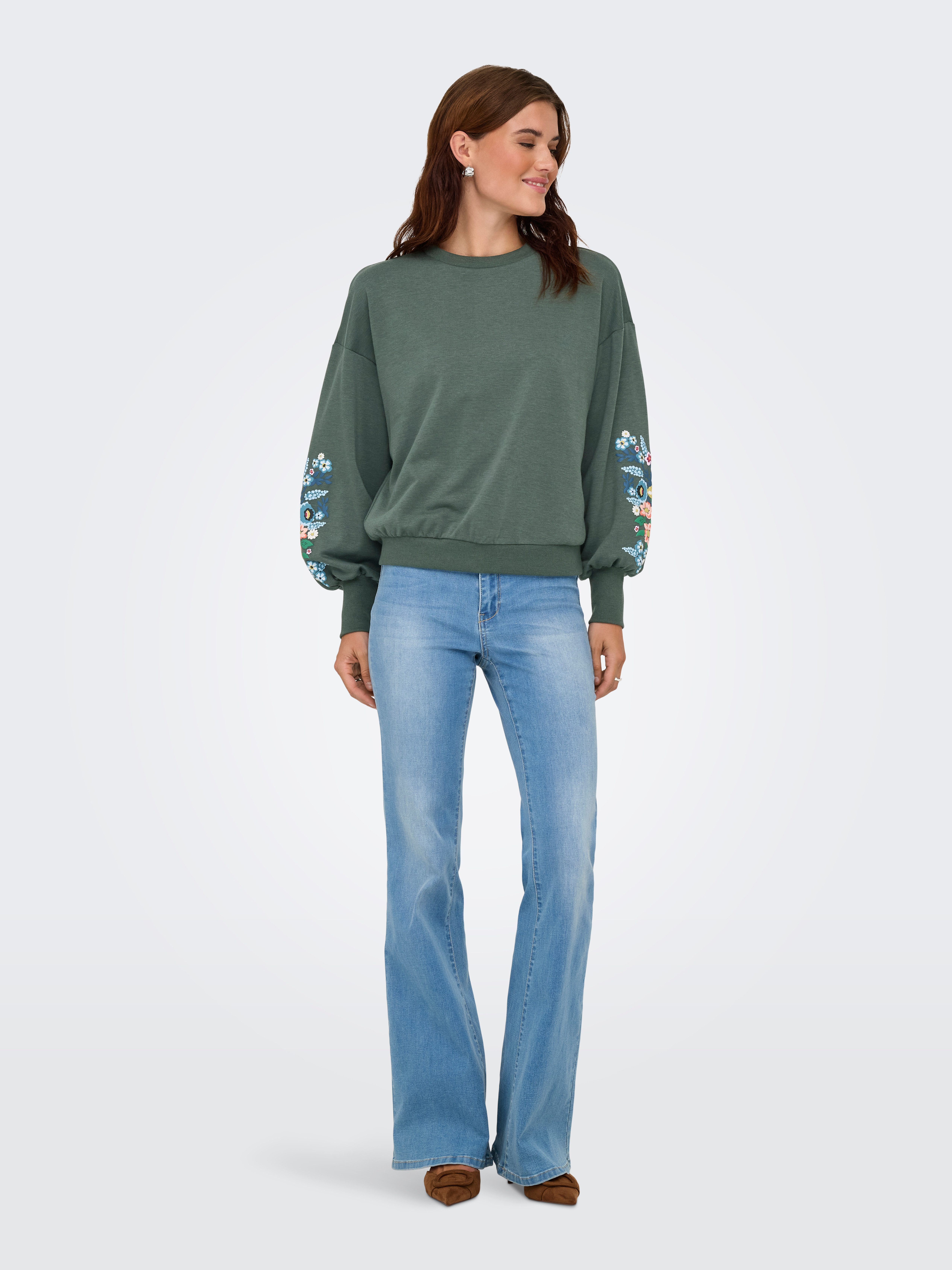 Only Sweatshirt ONLBROOKE L/S O-NECK FLOWER SWT