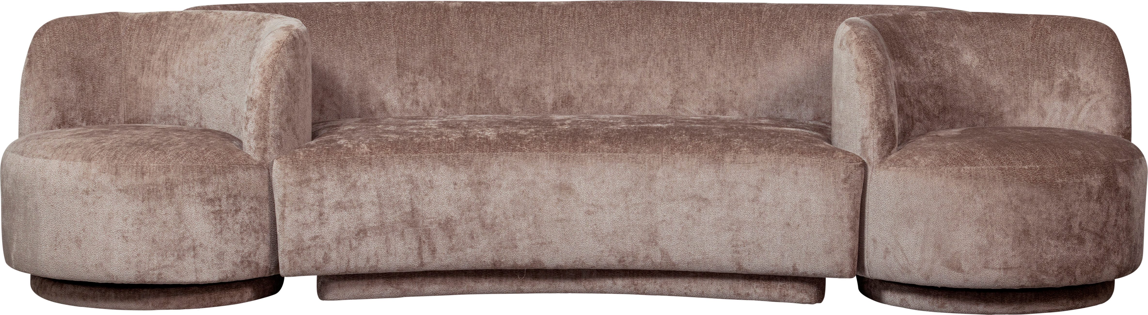 WOOOD Loungebank Combi-Popular: Bank + fauteuil met grof chenille gevoerd, breedte 370 cm