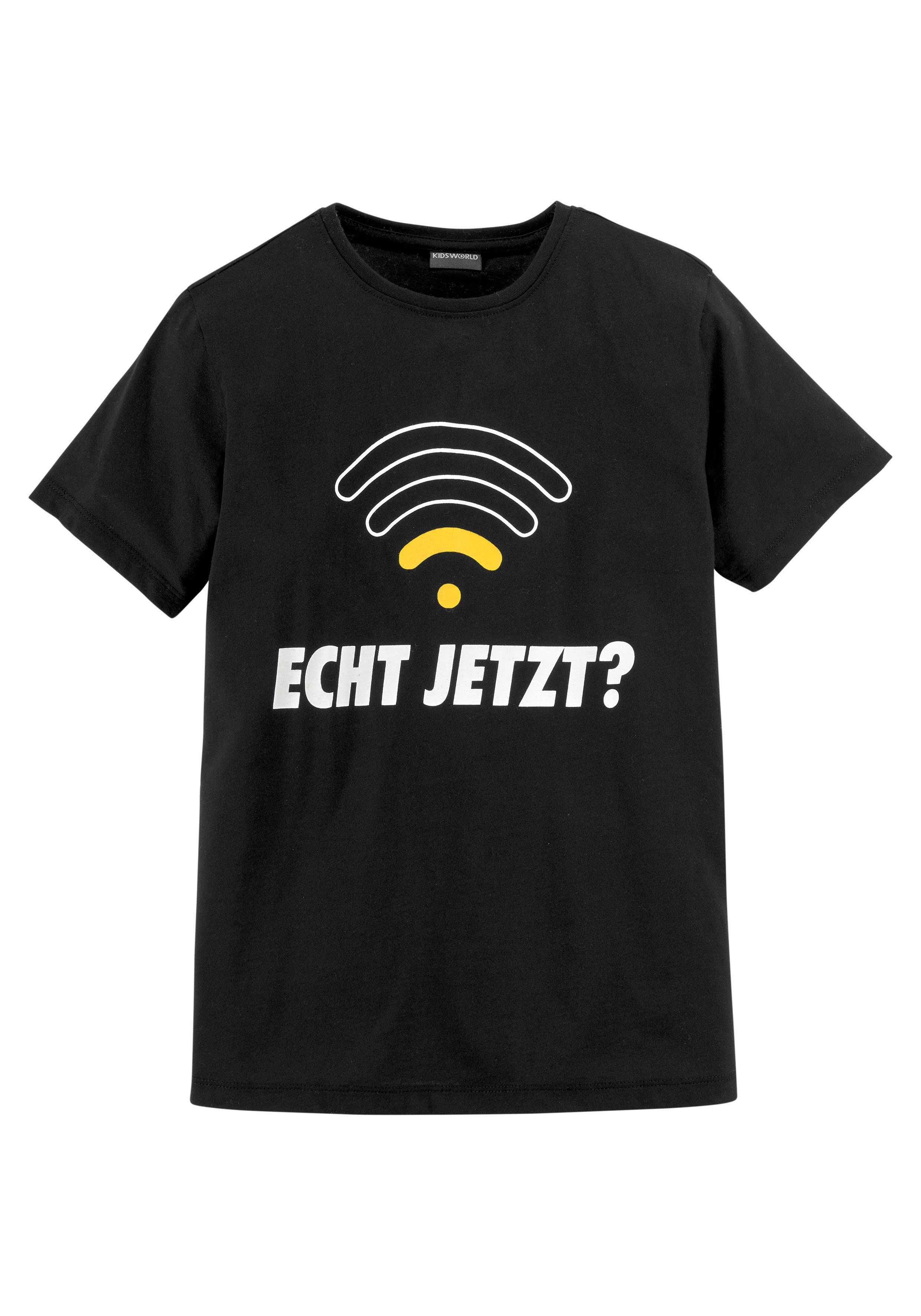 KIDSWORLD T-shirt ECHT JETZT? Korte mouwen, basic pasvorm, bedrukt, ronde hals