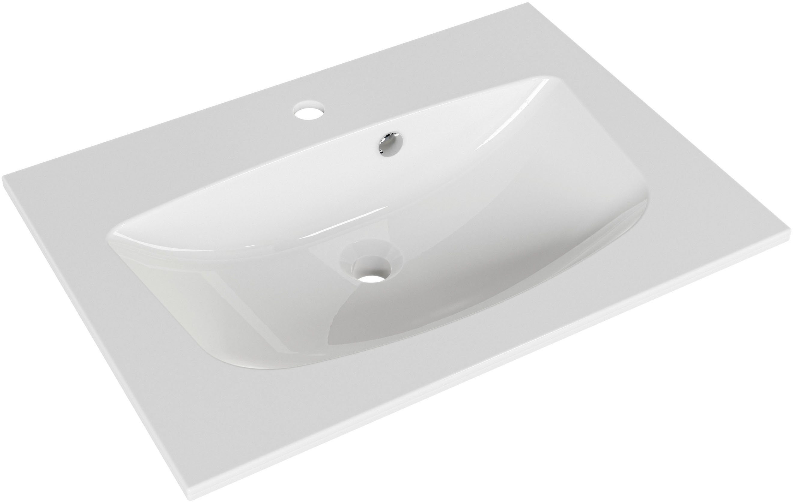 Saphir Wastafelonderkast Serie 6025 mineraalmarmeren wastafel met onderkast, 67 cm breed (2-delig)