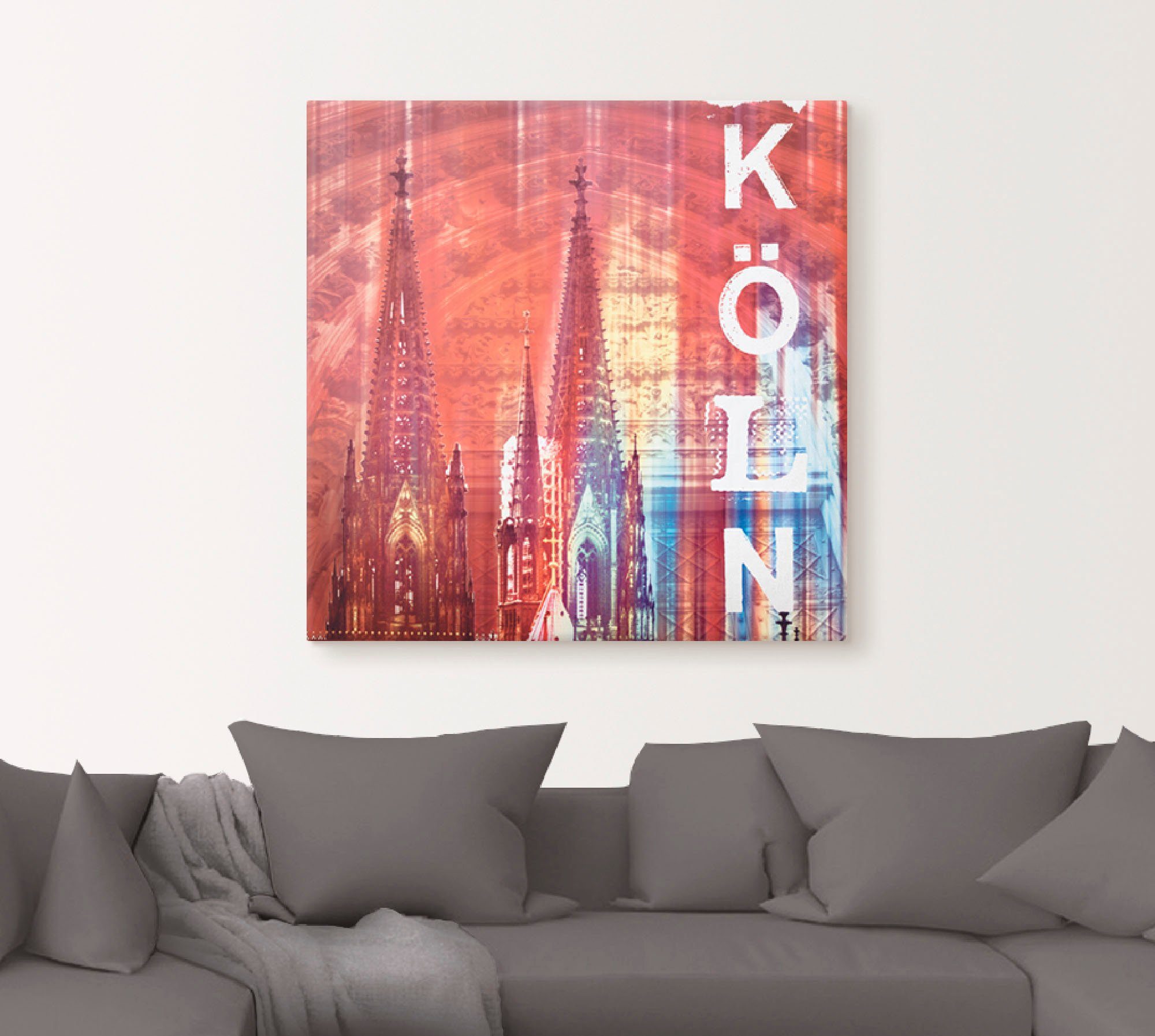 Artland Artprint op linnen Keulen Skyline collage II