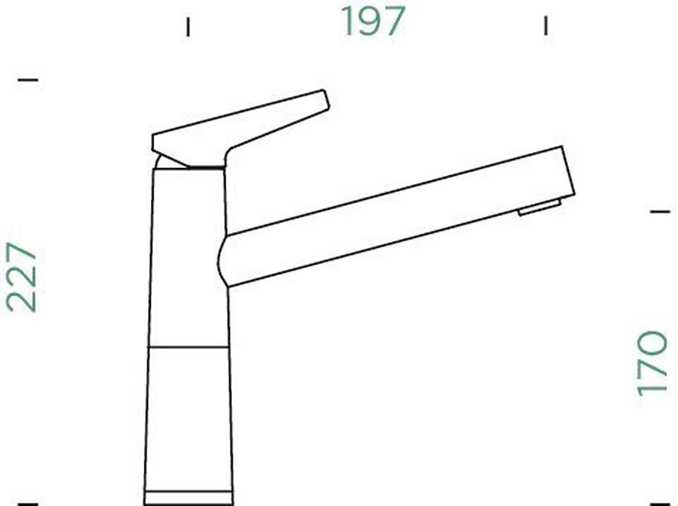 Schock Keukenkraan SC-510 FA Feestuitloop, draaibereik 360°