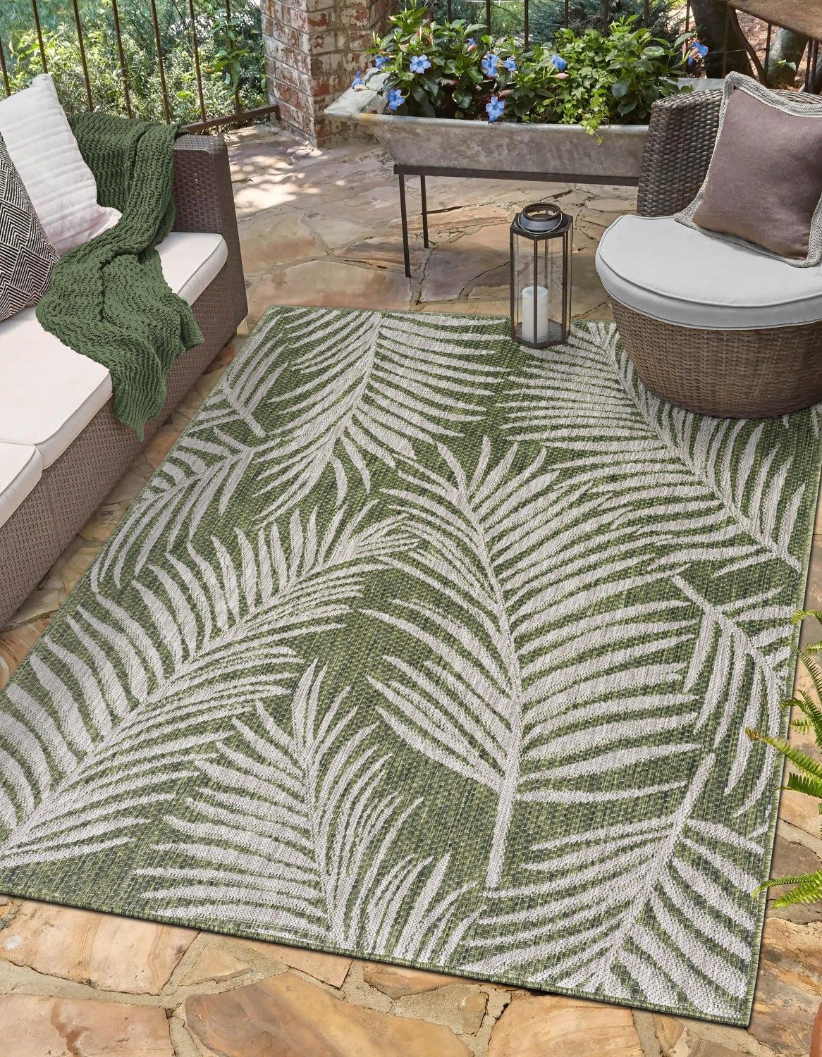 Myflair Möbel & Accessoires Vloerkleed Autumn Omkeerbaar tapijt, bladerenmotief, geschikt voor buiten, balkon, terras moderne vloerkleden maat 80 cm