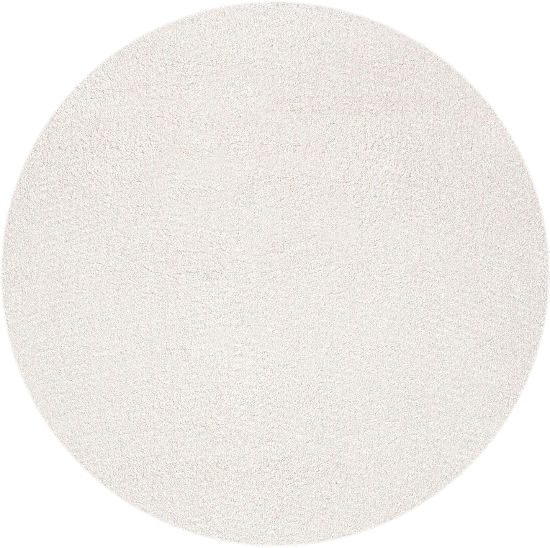 merinos Vloerkleed Loft 37 Vloerkleed van imitatiebont bijzonder zacht en behaaglijk, voelt als bont moderne vloerkleden maat Ø 200 cm x 16 mm beige
