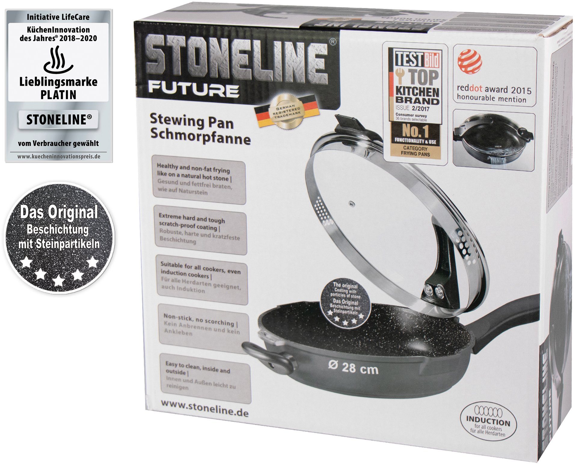STONELINE Hapjespan Future Ø 28 cm, inductie (1-delig)