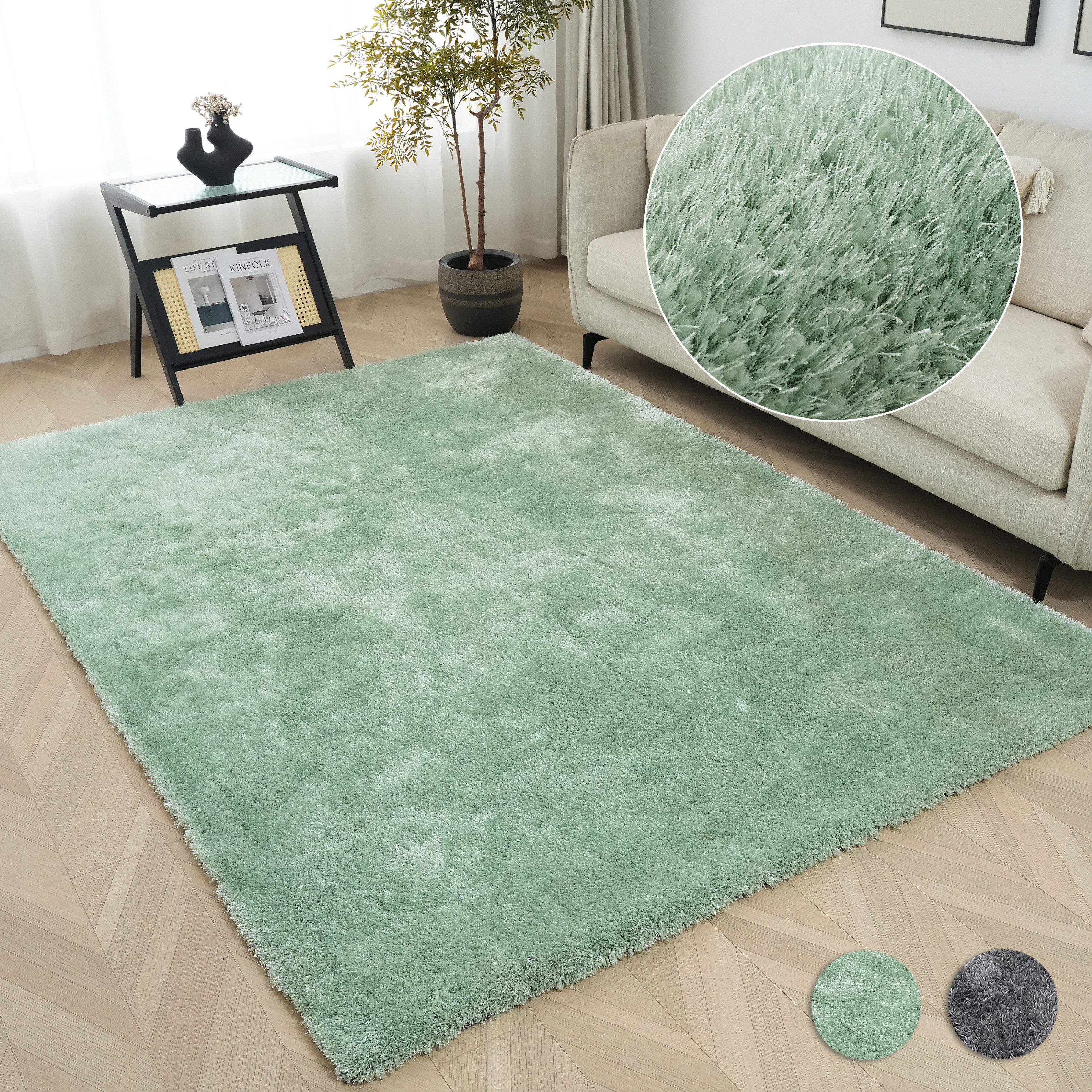 Bruno Banani Vloerkleed Dana tapijt, bijzonder zacht en knuffelig, klantenfavoriet moderne vloerkleden maat 300 cm x 400 cm x 30 mm groen
