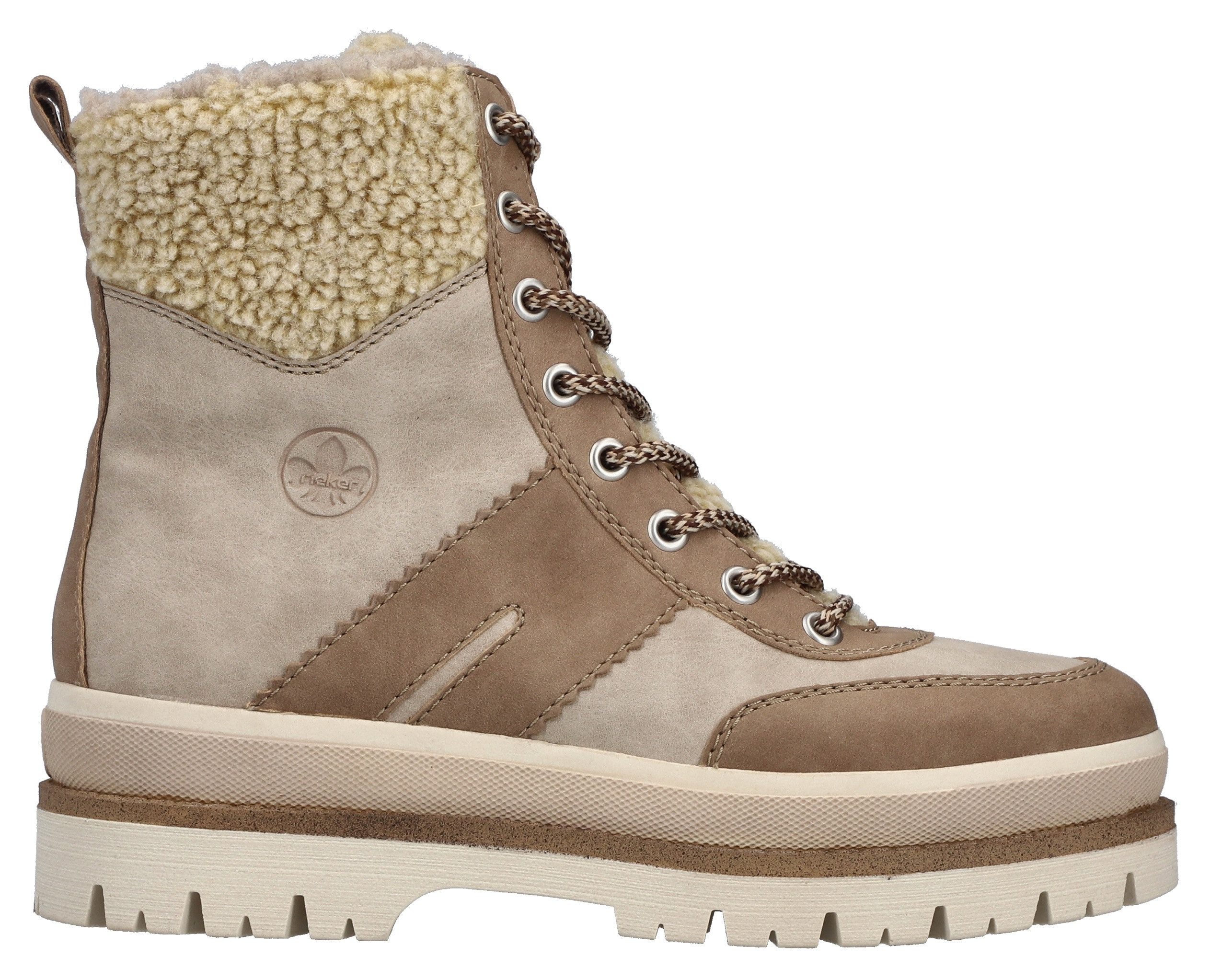 Rieker Winterlaarsjes Plateauzolen, winterlaarzen, veterboots met binnenritssluiting