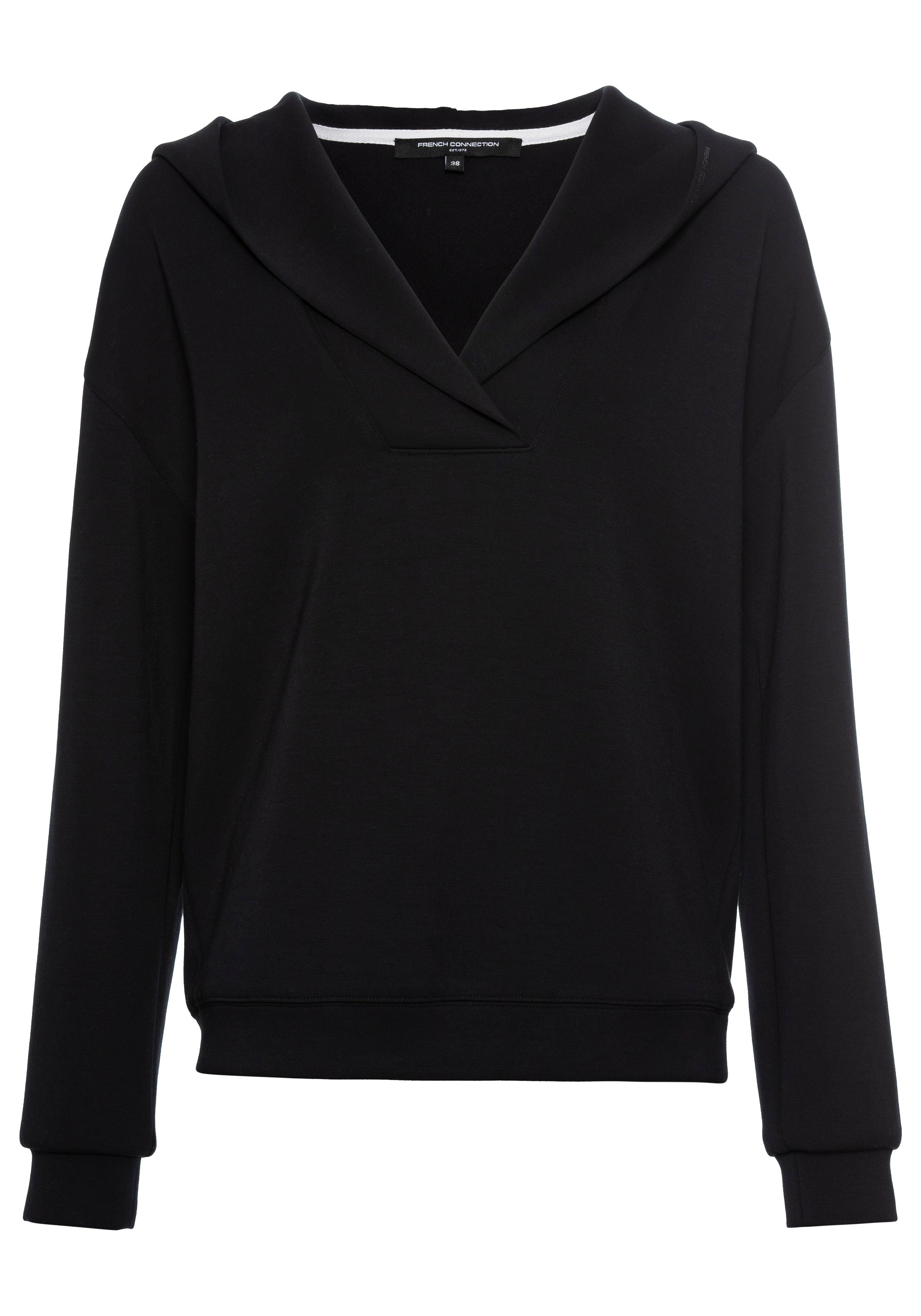 French Connection Hoodie met v-hals en brede kraag, loungewear