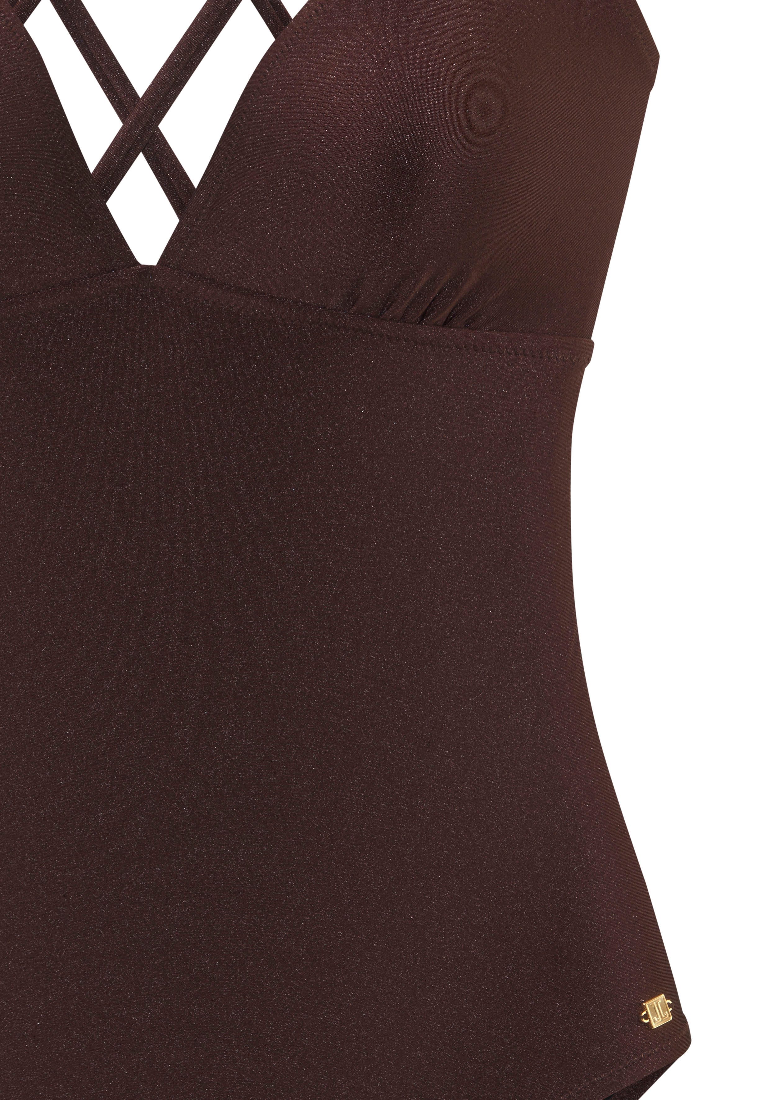 Jette Joop Badpak Giulia met goudkleurige glanzende coating en accessoires