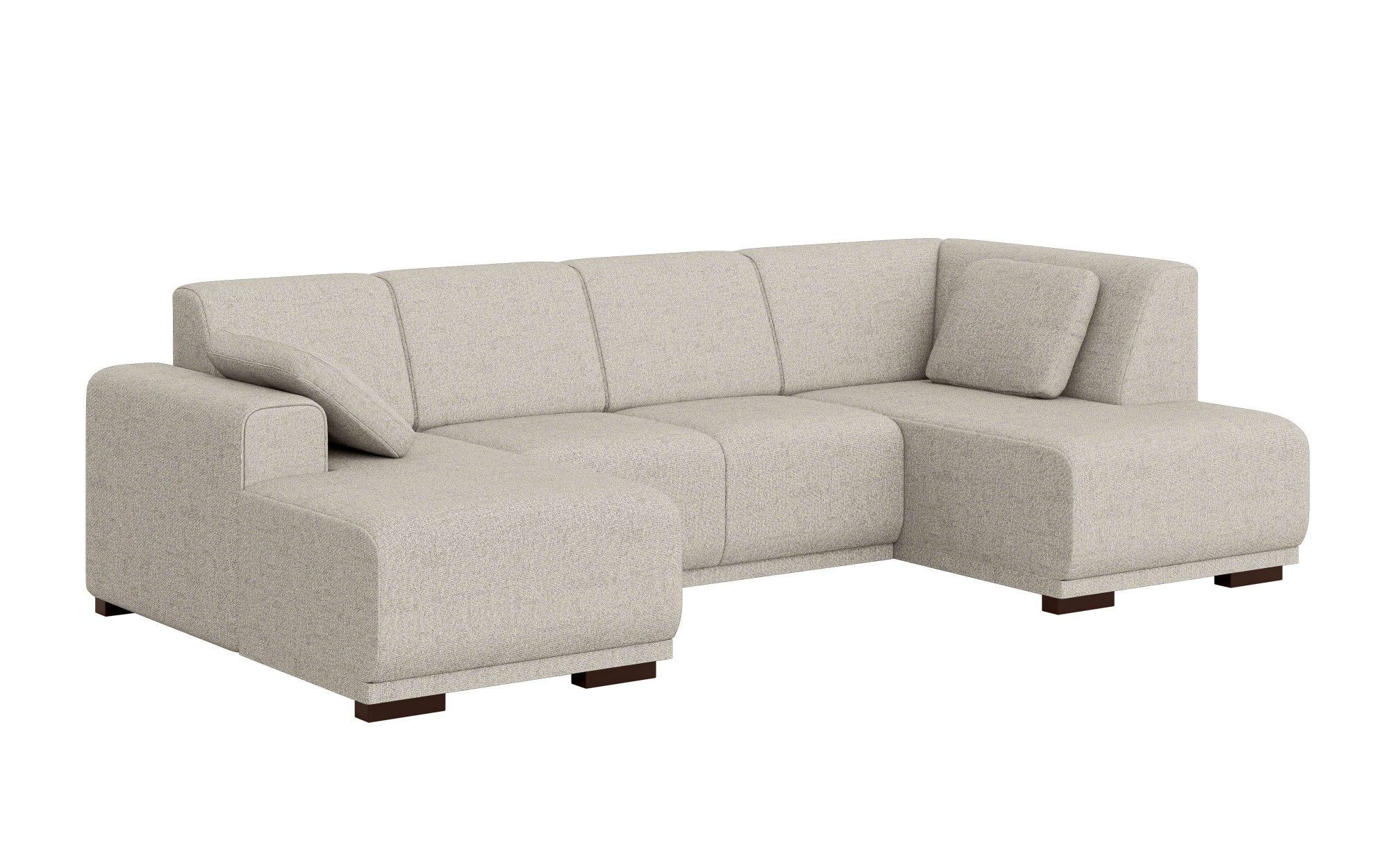 Home affaire Zithoek BORNHOLM U-vorm met chaise longue rechts/links, B/D/H: 300/162/85 cm U-vorm met golvende ondervering, chaise longue rechts of links bestelbaar