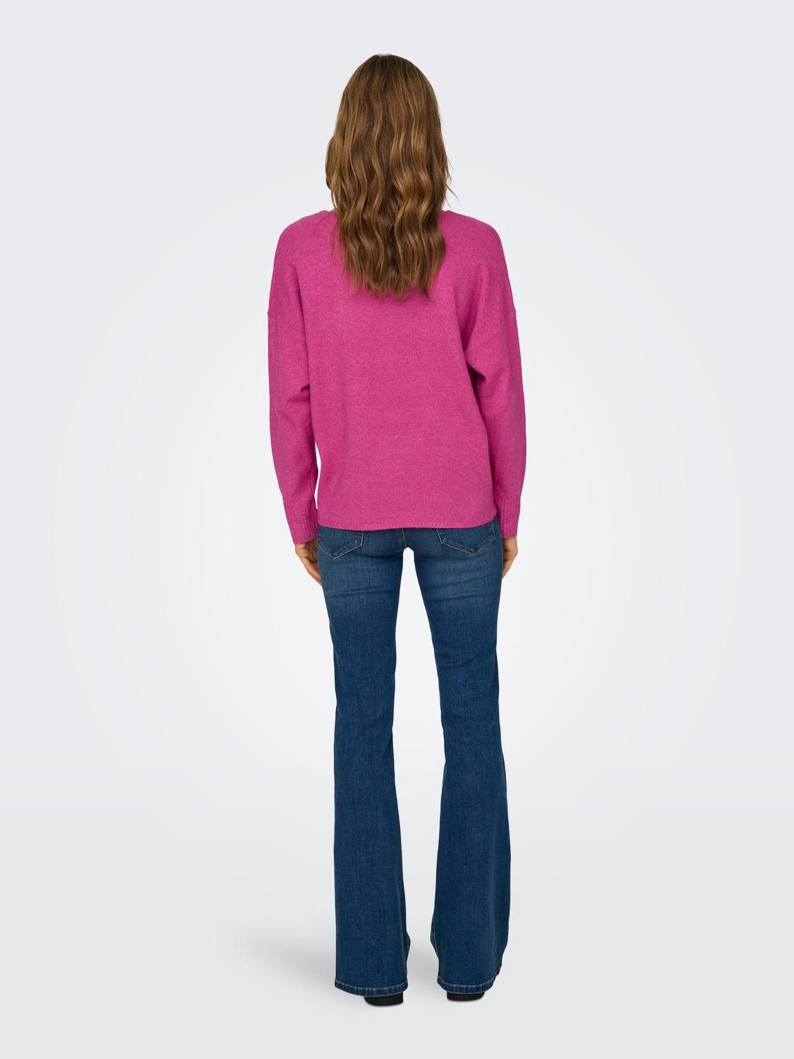 Only Trui met V-hals ONLRICA LIFE L S V-NECK PULLO KNT NOOS