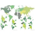wall-art wandfolie punten wereldkaart modern stippen (1 stuk) groen