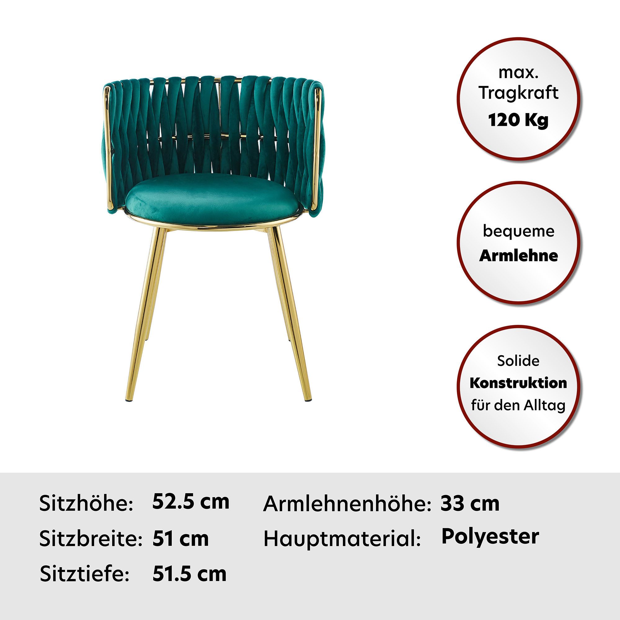 Kayoom Stoel Melly 125 2-delige set, geweldig ontwerp van de rugleuning, ronde zitting (set, 2 stuks)