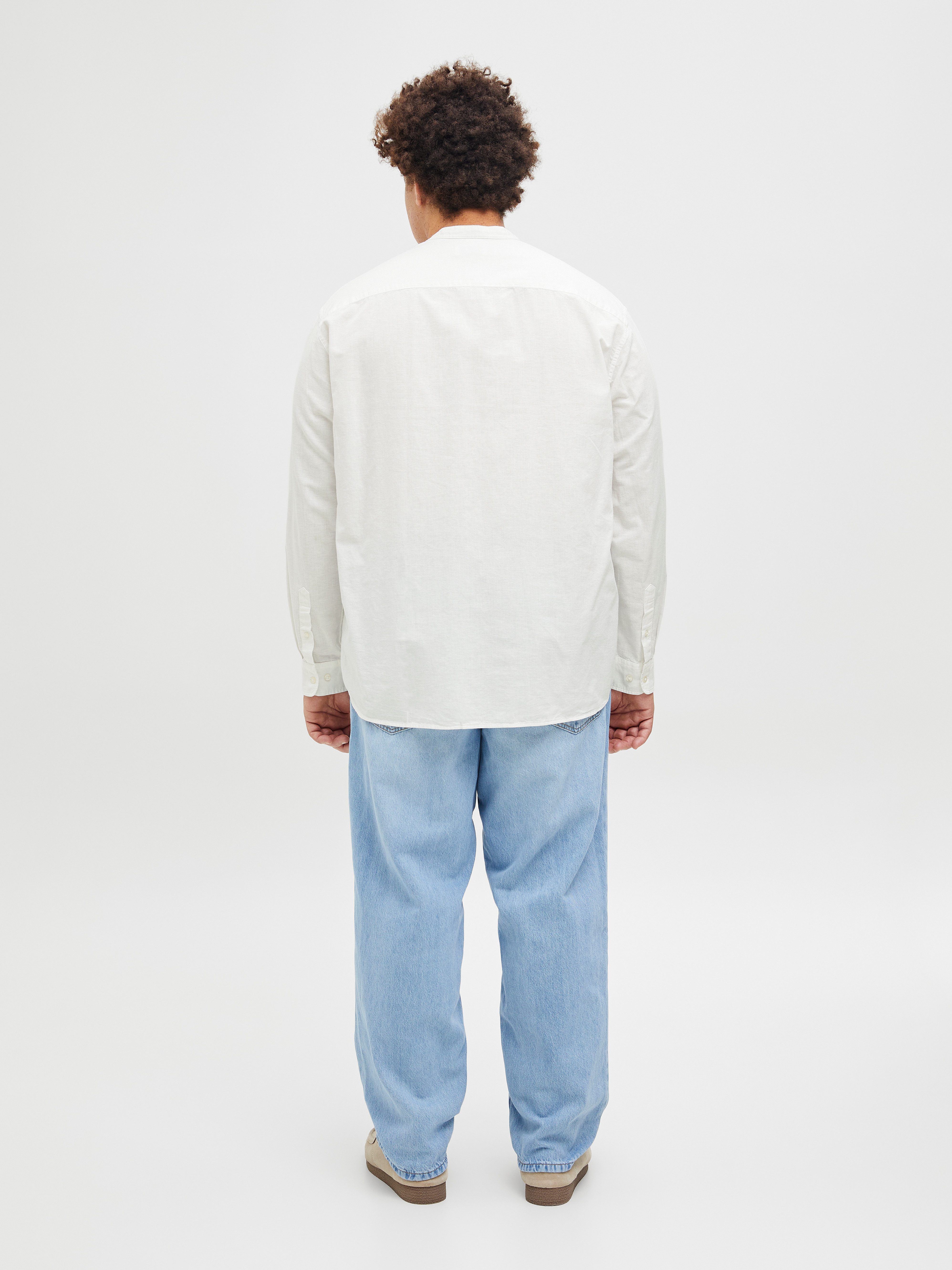 Jack & Jones PlusSize Overhemd met lange mouwen JJEBREEZE LINEN BLE BAND SHIRT LS SN PLS