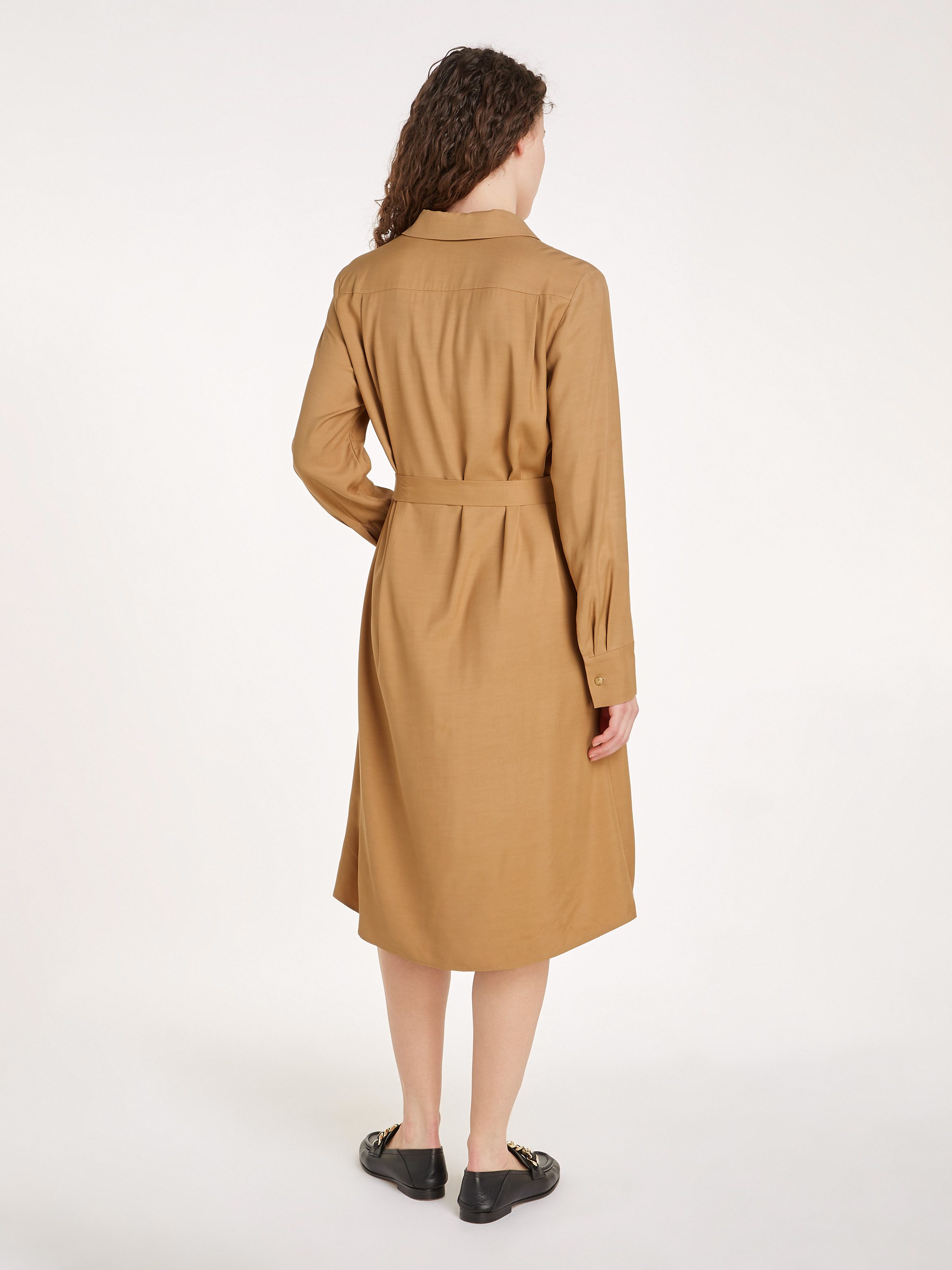 Tommy Hilfiger Jurk met overhemdkraag FLUID VISCOSE SHIRT DRESS vloeiende viscose kwaliteit