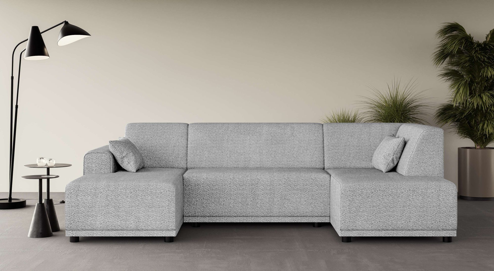 Home affaire Zithoek Tammo U-model grijs, zithoeken, Recamiere links