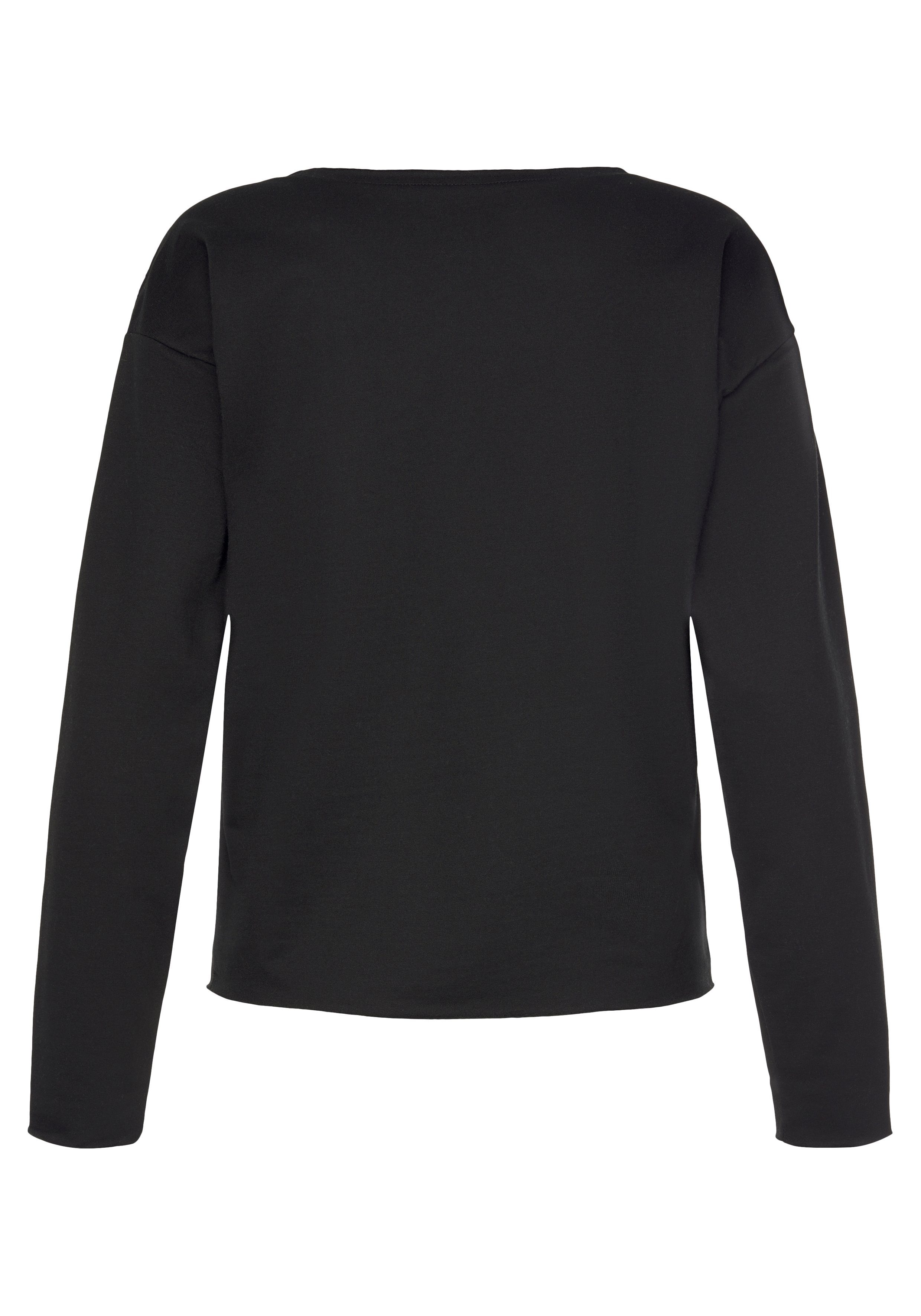 Lascana Sweatshirt / Shirt met lange mouwen Langarmshirt in losse pasvorm, loungewear