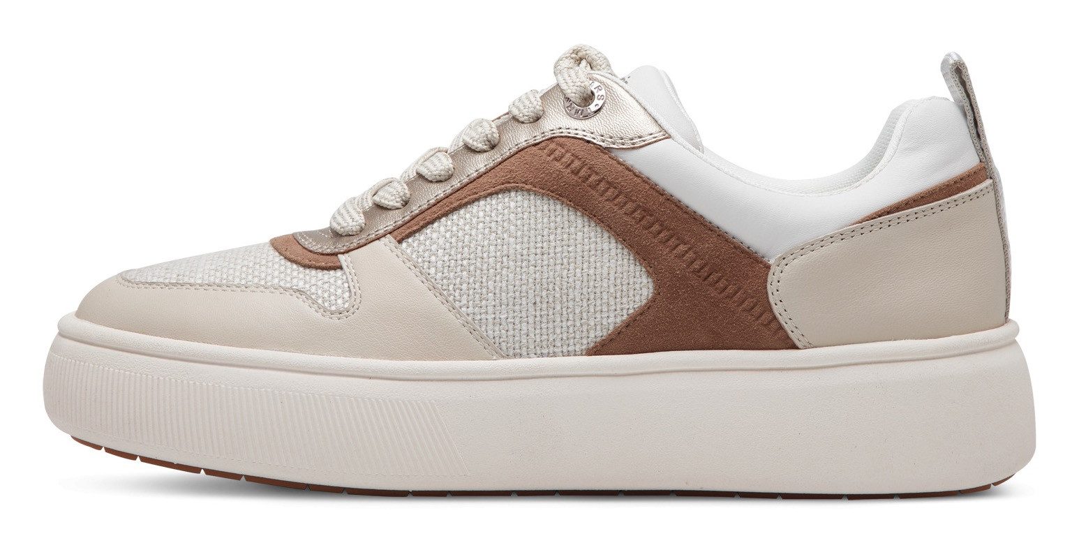 Tamaris Plateausneakers vrijetijdsschoen, lage schoen, veterschoen met contrastafwerkingen