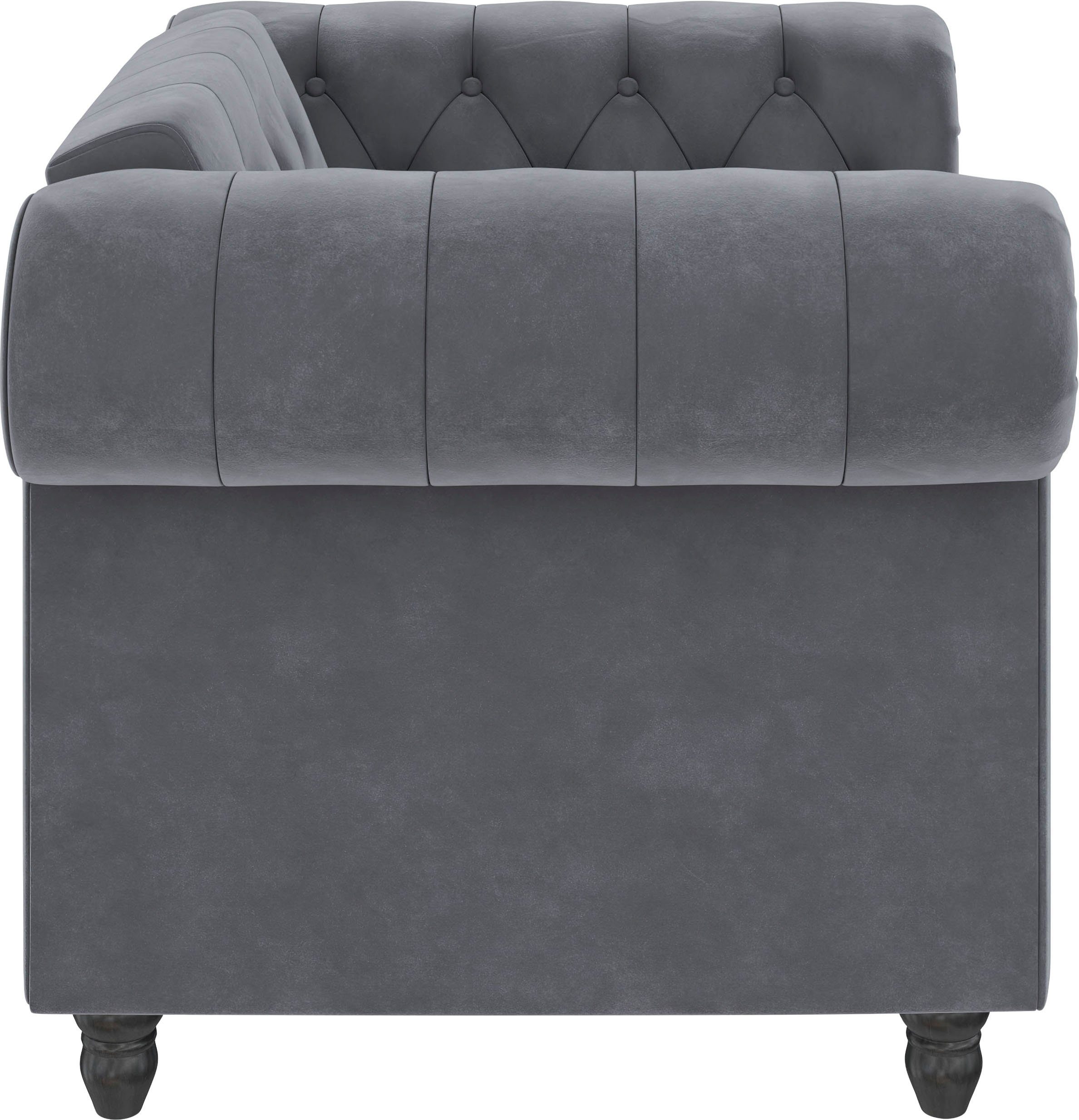 Dorel Home Chesterfield-fauteuil Felix met rugleuning 3-voudig verstelbaar, benen massief hout, zithoogte 46 cm