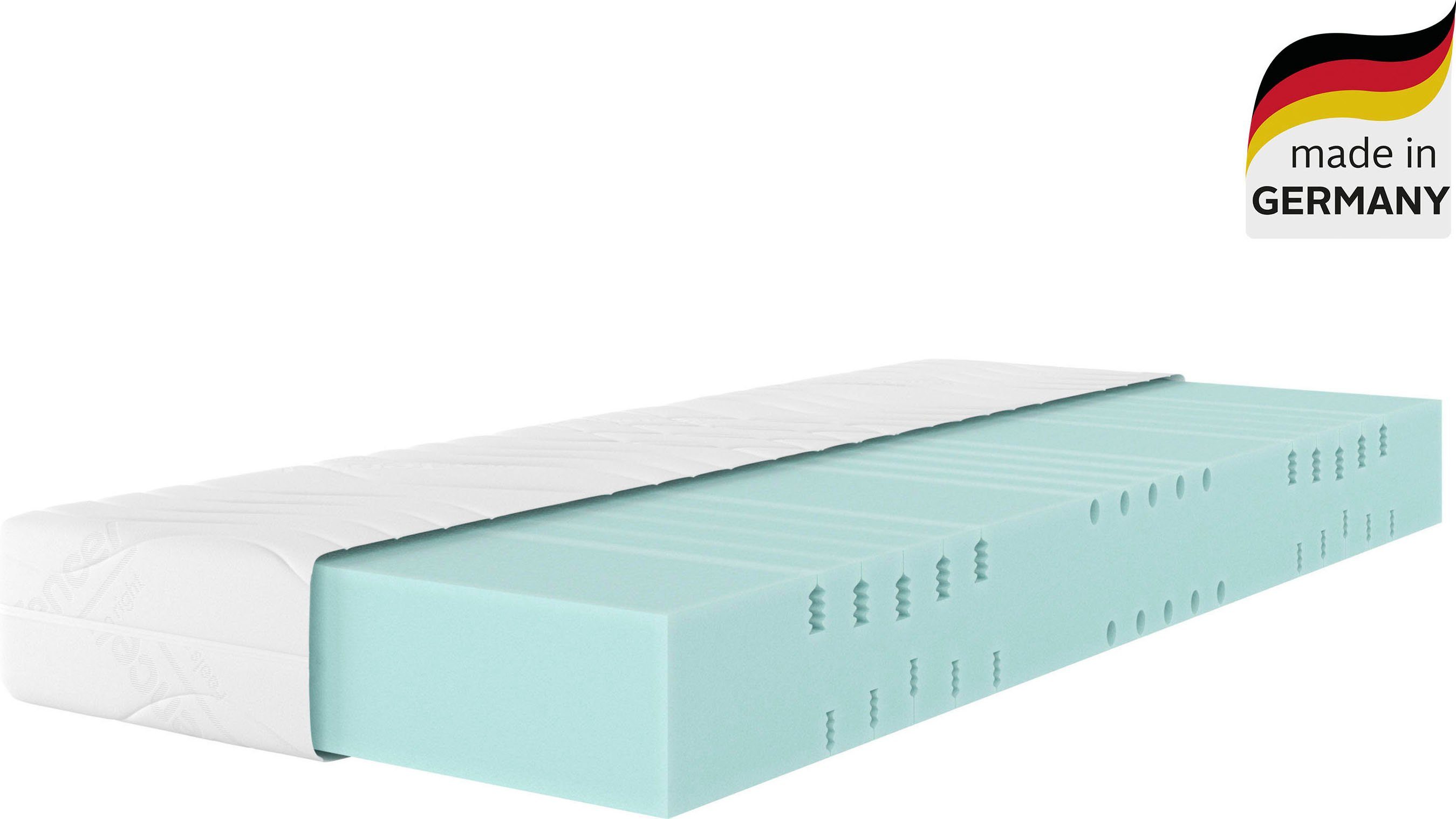 Älgdröm Koudschuimmatras Tornby, 7-zones matras 90x200 cm, 140x200 cm, keerbaar matras hoogte 21 cm