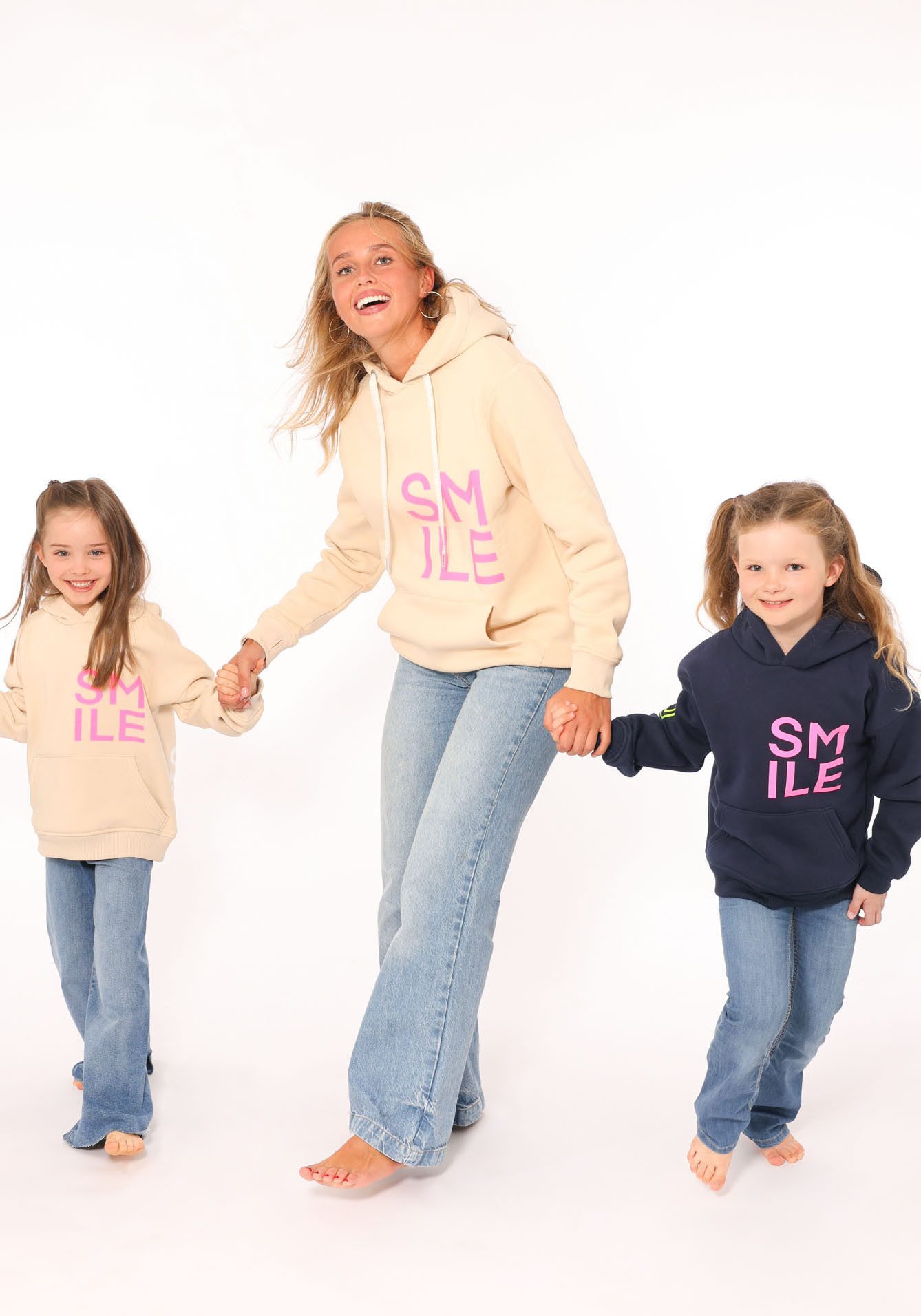 Zwillingsherz Hoodie Alissa met smile-print
