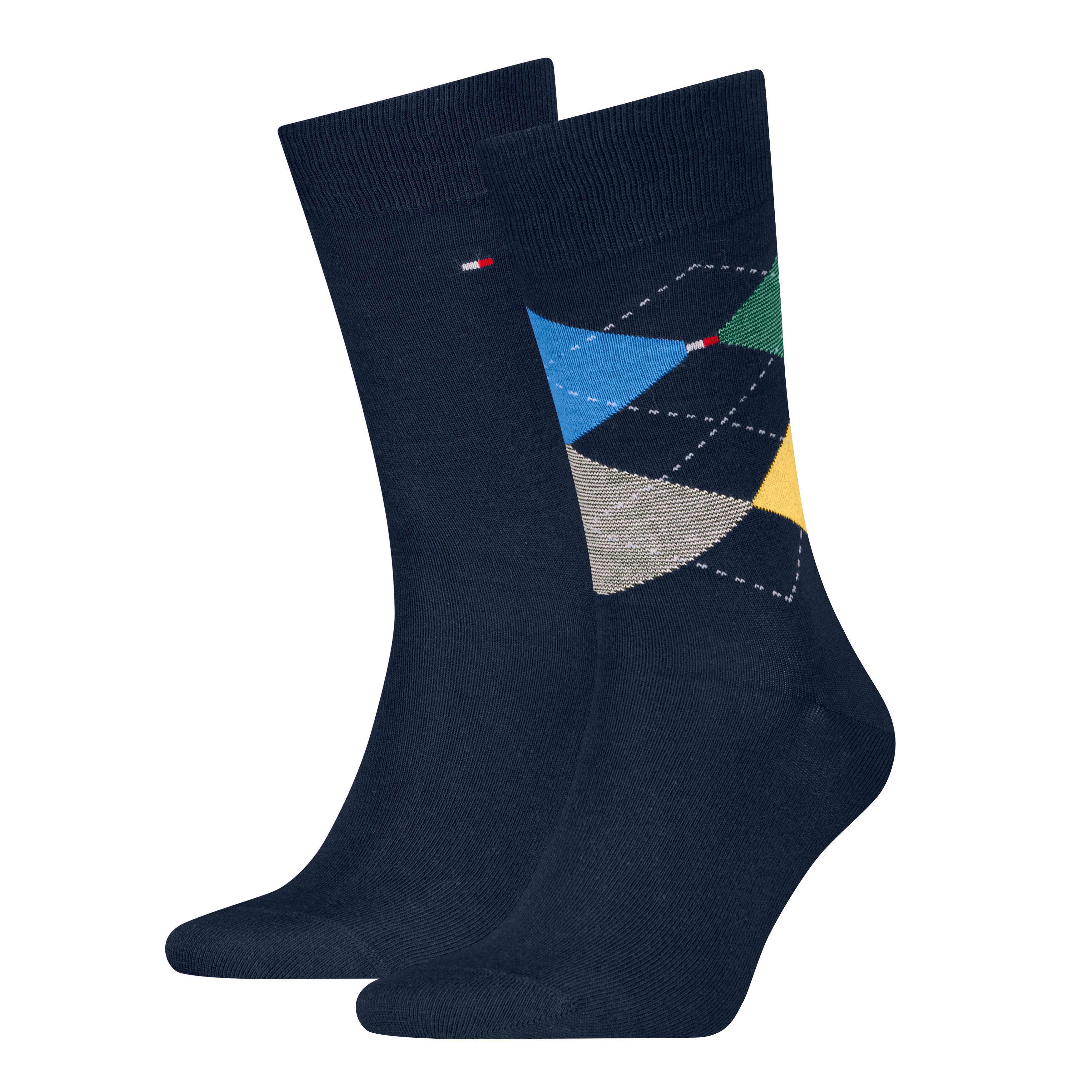 Tommy Hilfiger Sokken TH MEN SOCK CHECK 2P met klassiek argyle-ontwerp (2 paar)