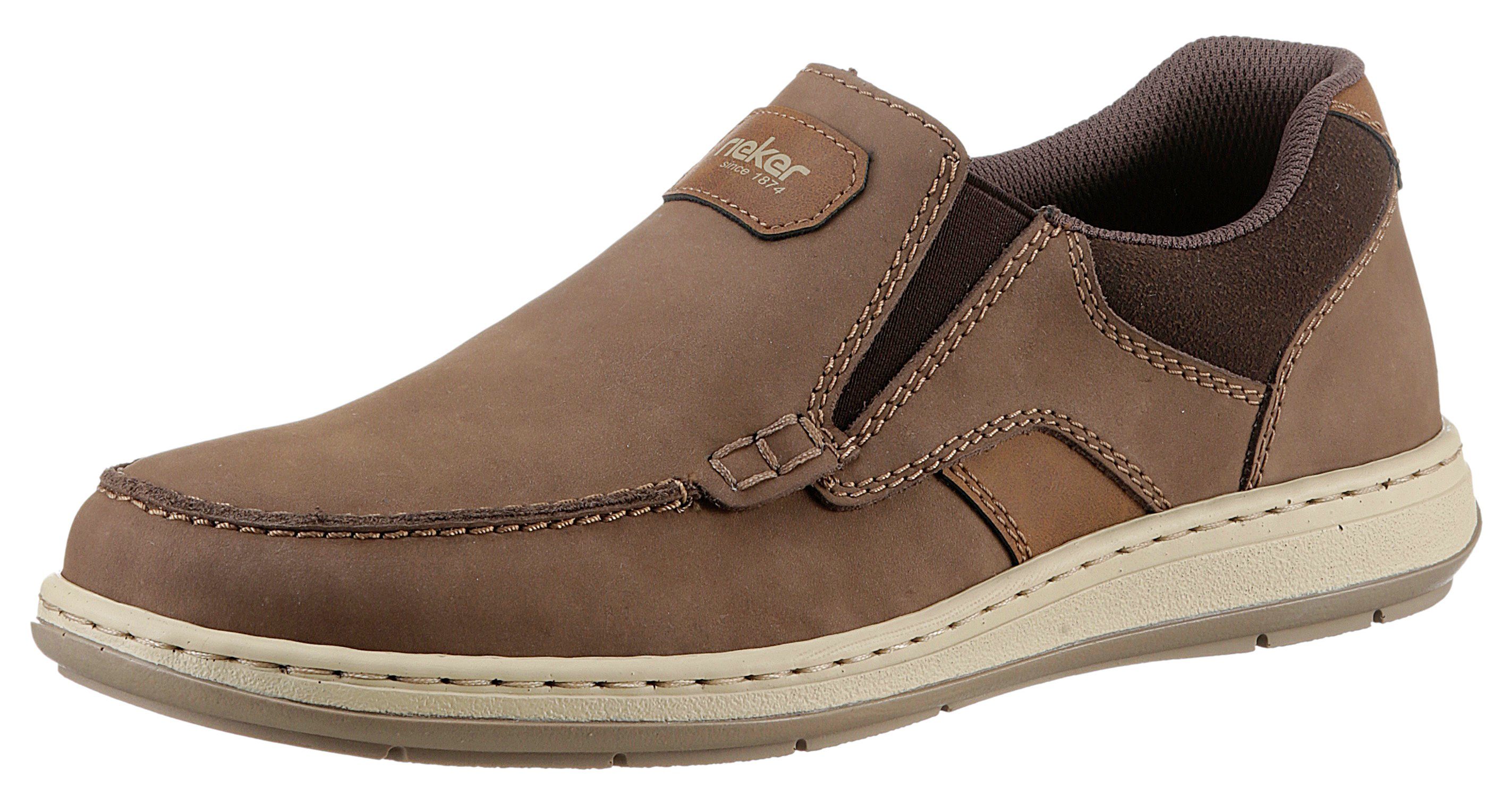 Rieker Instappers Moccasin, loafer, comfort schoen met elastische band voor goede pasvorm