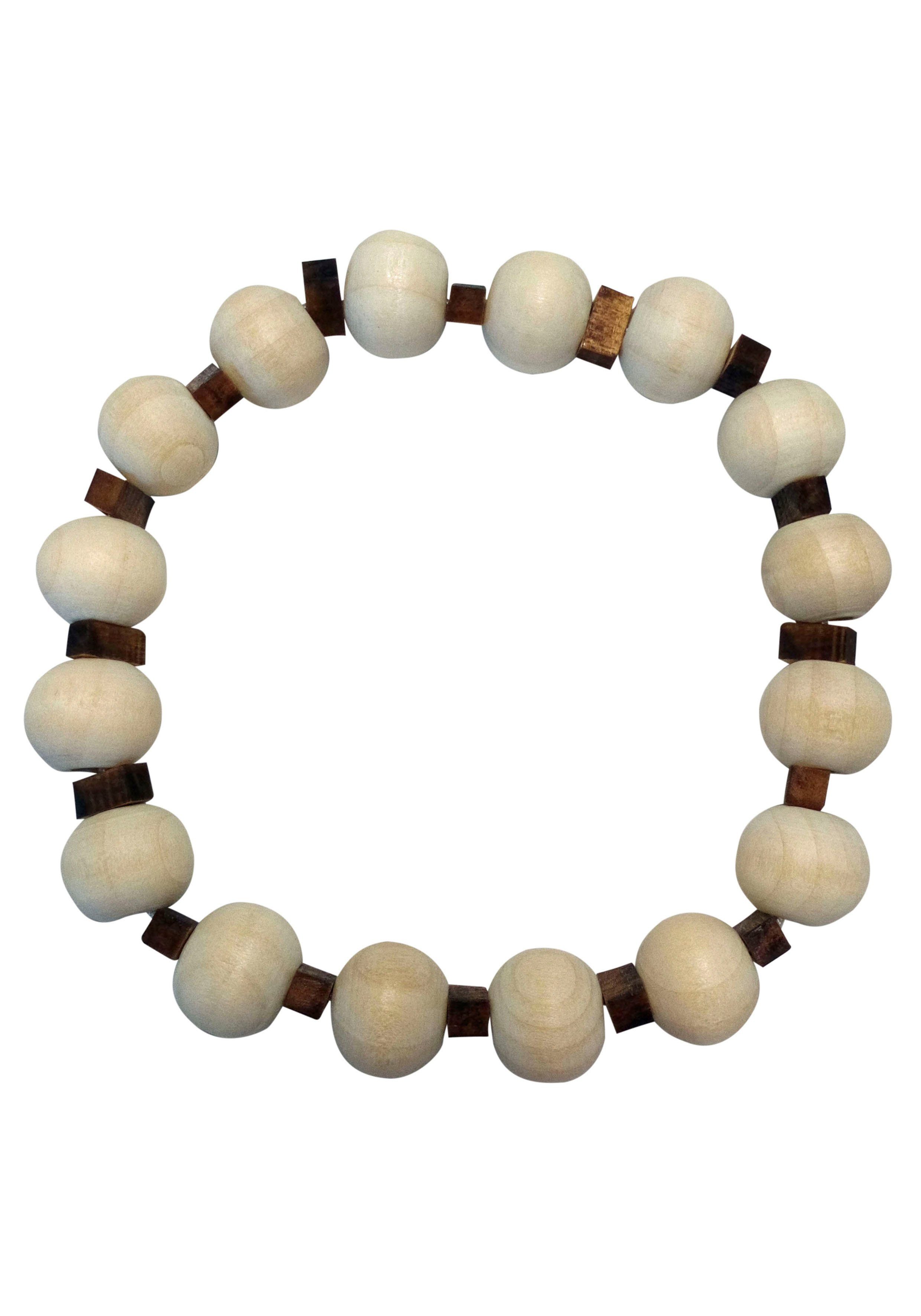 Firetti Armband Wooden Beads met zirkoon (synthetisch) unisex armbanden beige