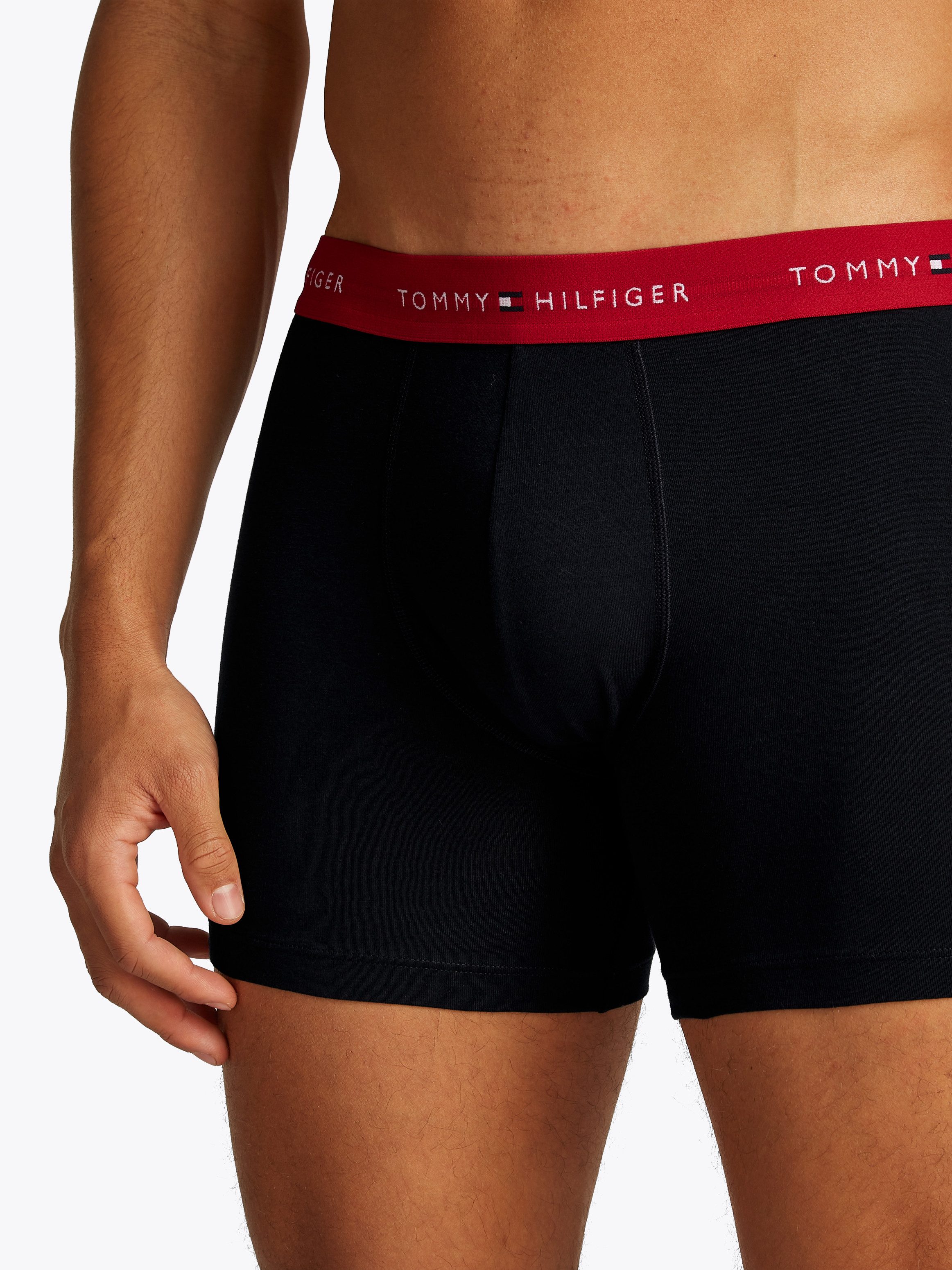 Tommy Hilfiger Underwear Boxershort 3P BOXER BRIEF WB met contrasterende logo-band (3 stuks)