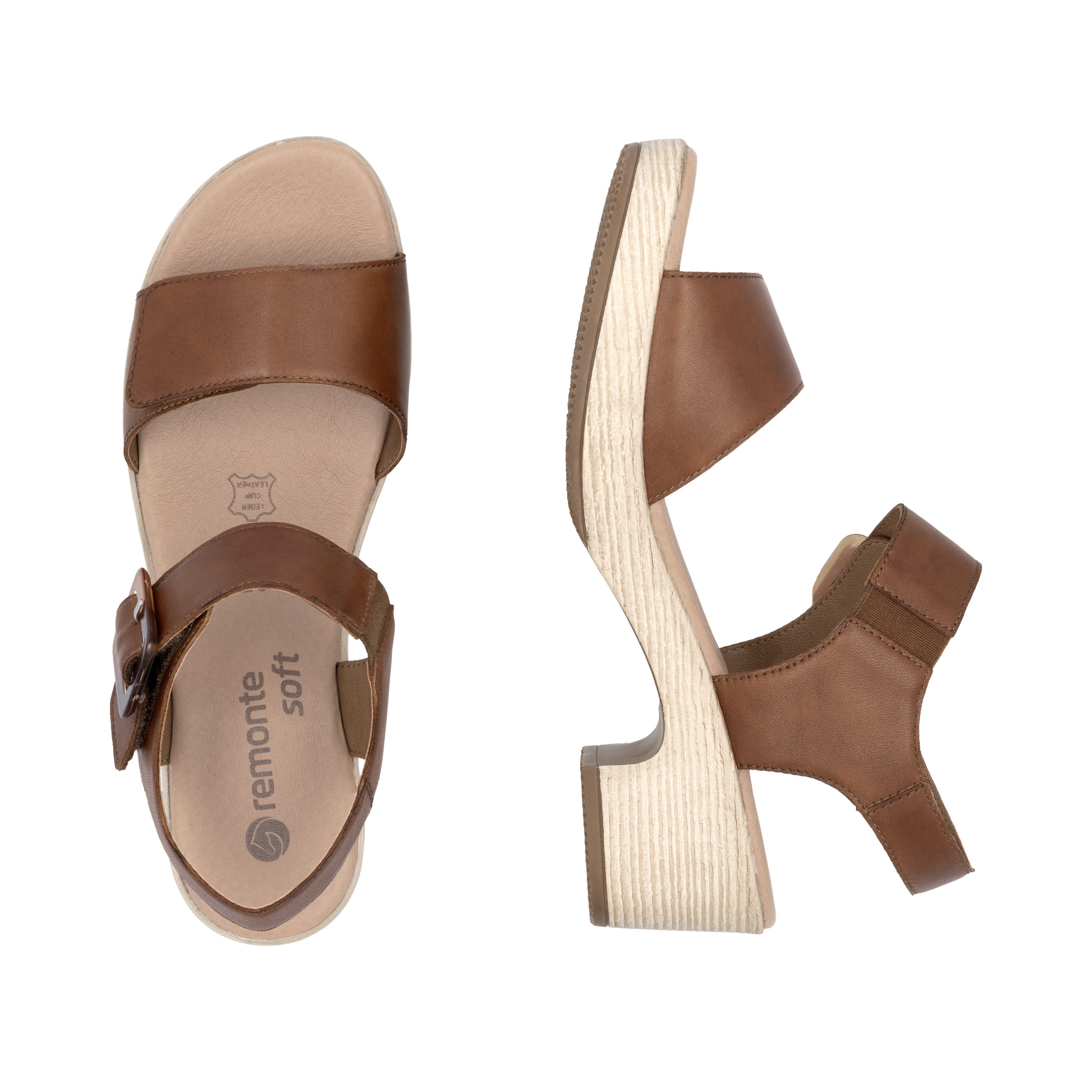 Remonte Sandaaltjes ELLE-Collection , blokhak, zomerschoen, sandaal met klittenbandsluitingen