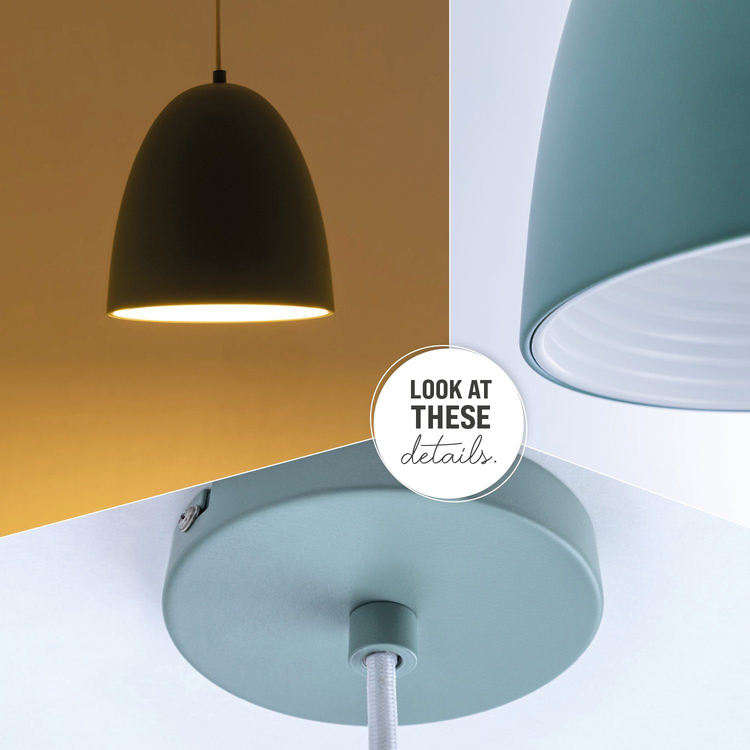 Paco Home Hanglamp JACK Keukenlamp hanglamp eetkamer Eettafellamp binnenin in goudkleur wit