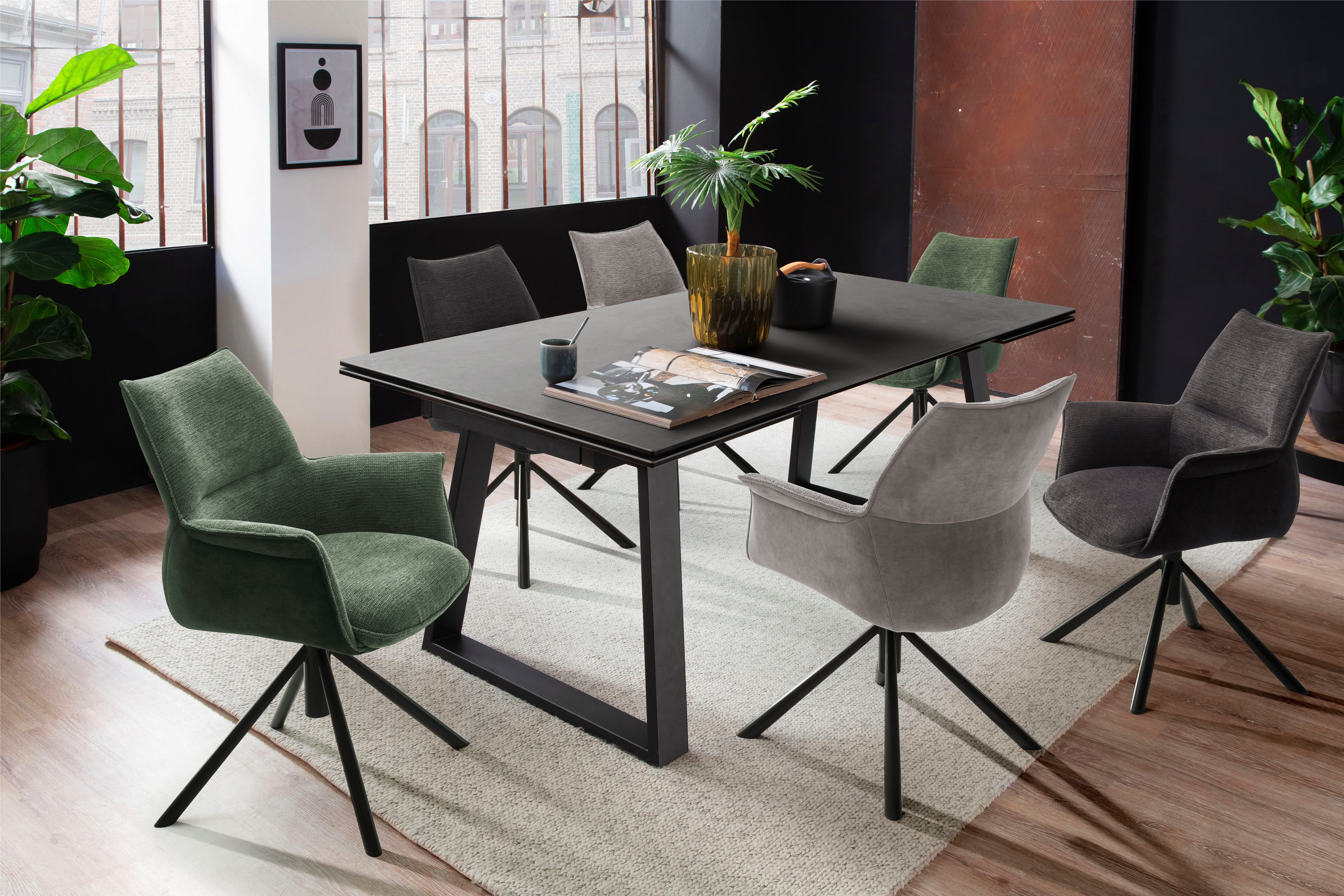 MCA furniture Eetkamerstoel Konya 2-delig set, 360° draaibaar, belastbaarheid 120 kg, zithoogte ca. 50 cm