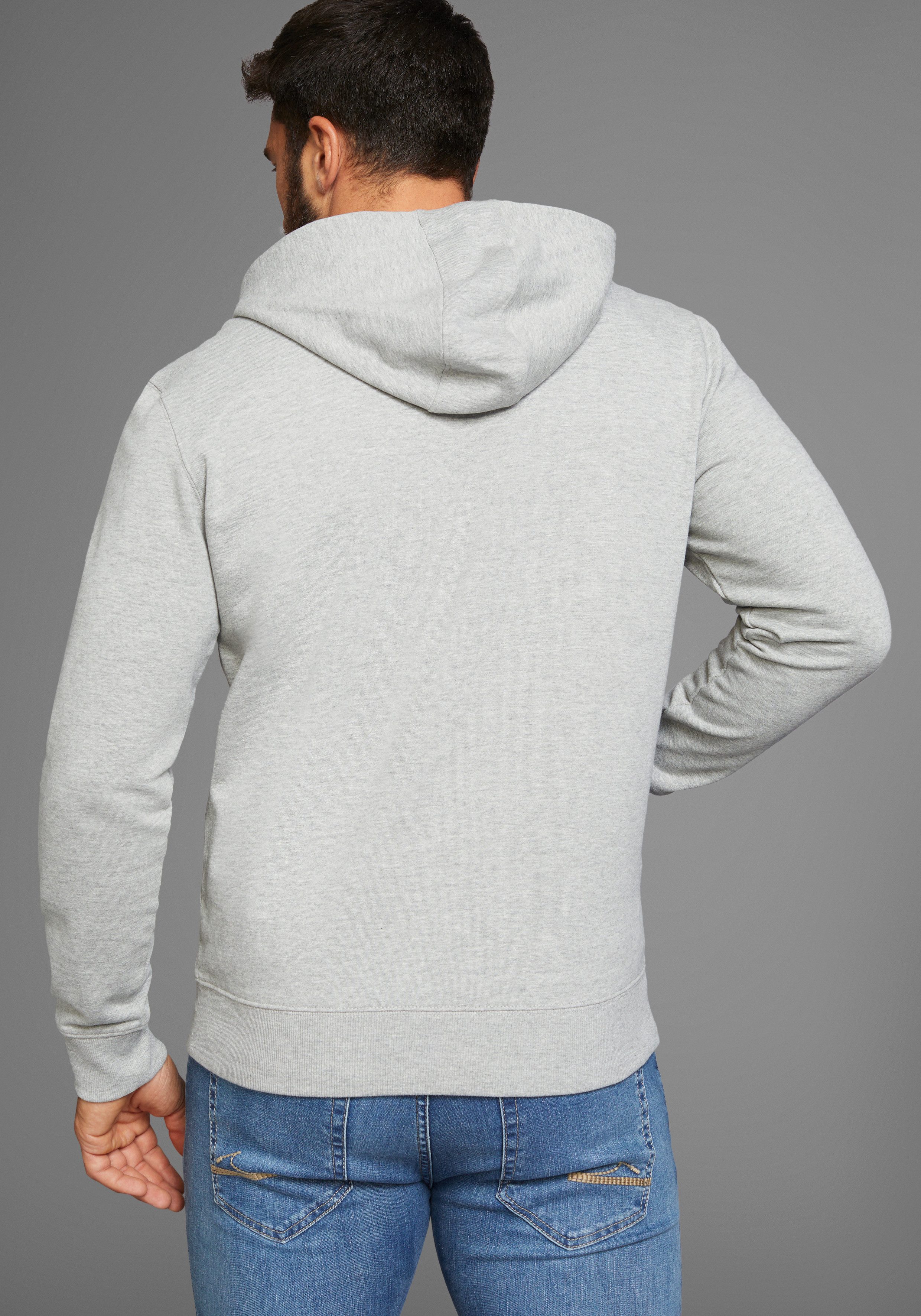 Man's World Capuchonsweatvest met contrastkleurige voering