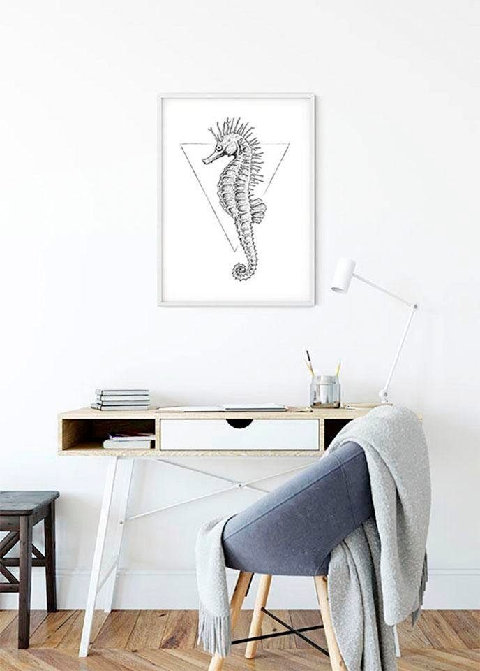 Komar Wanddecoratie Sea Horse white Wanddecoratie - zonder lijst (1 stuk)