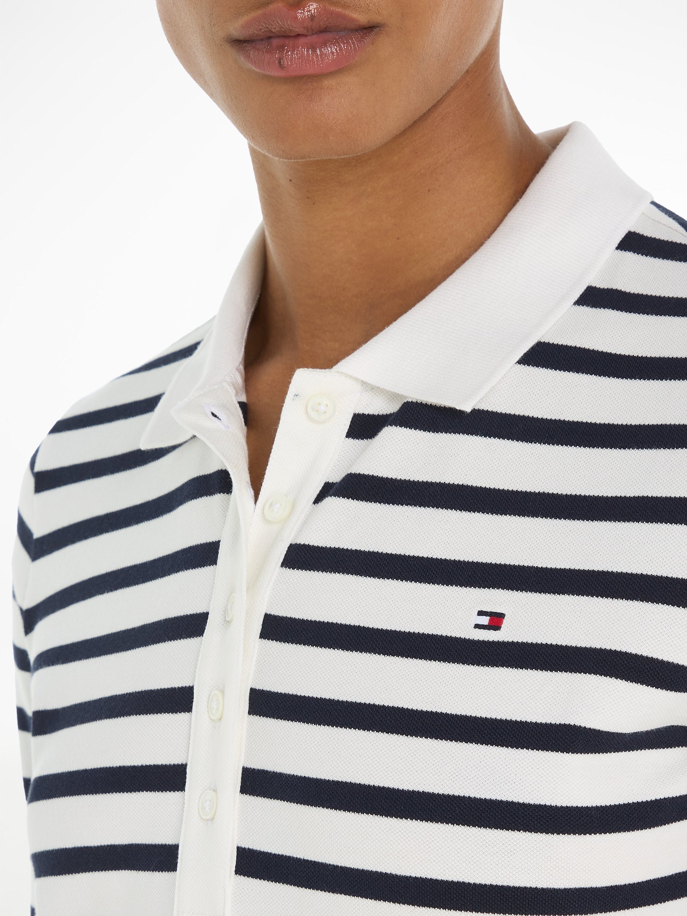 Tommy Hilfiger Poloshirt 1985 REG PIQUE STRIPE POLO SS met discreet geborduurd tommy hilfiger logo