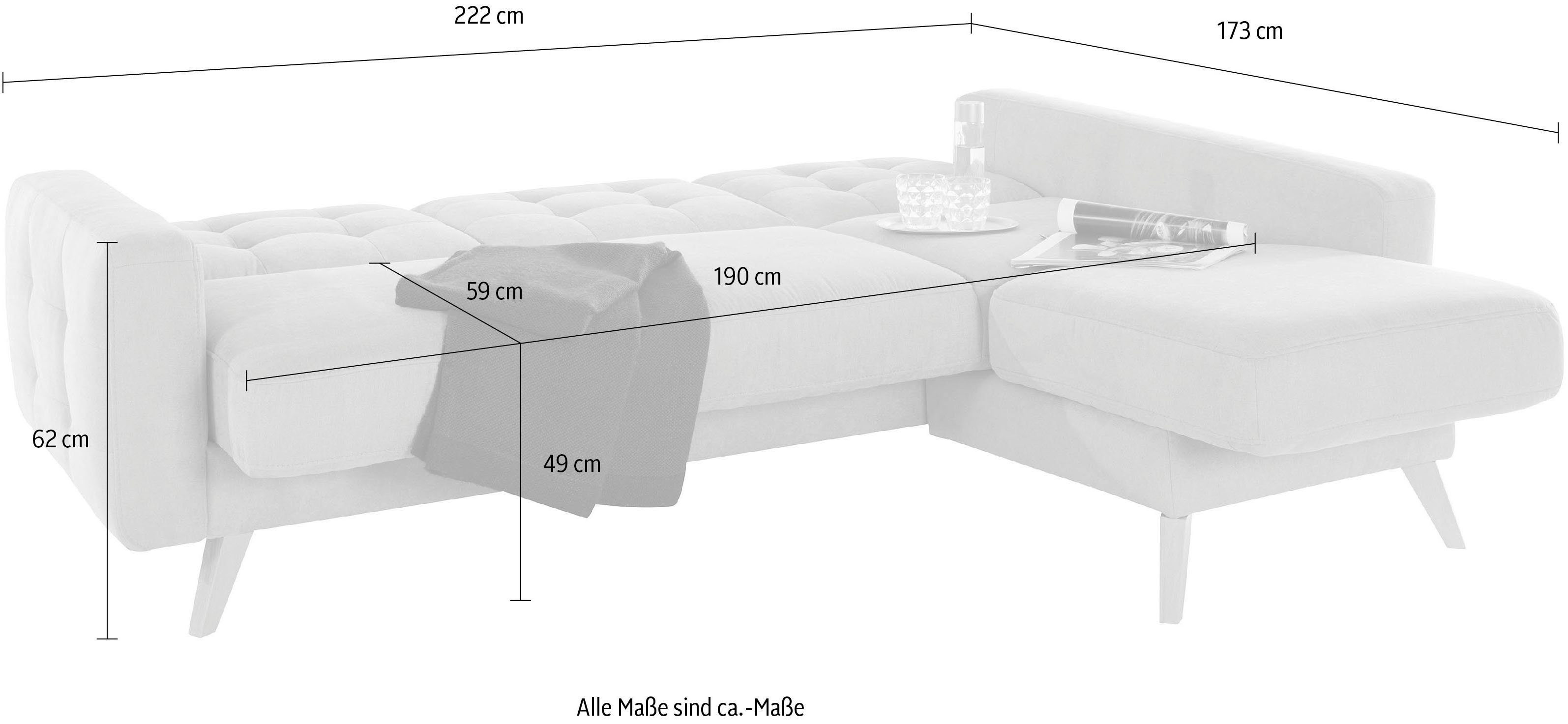 exxpo - sofa fashion Hoekbank Nappa, compact en comfortabel, handig, tijdloos design, L-vorm