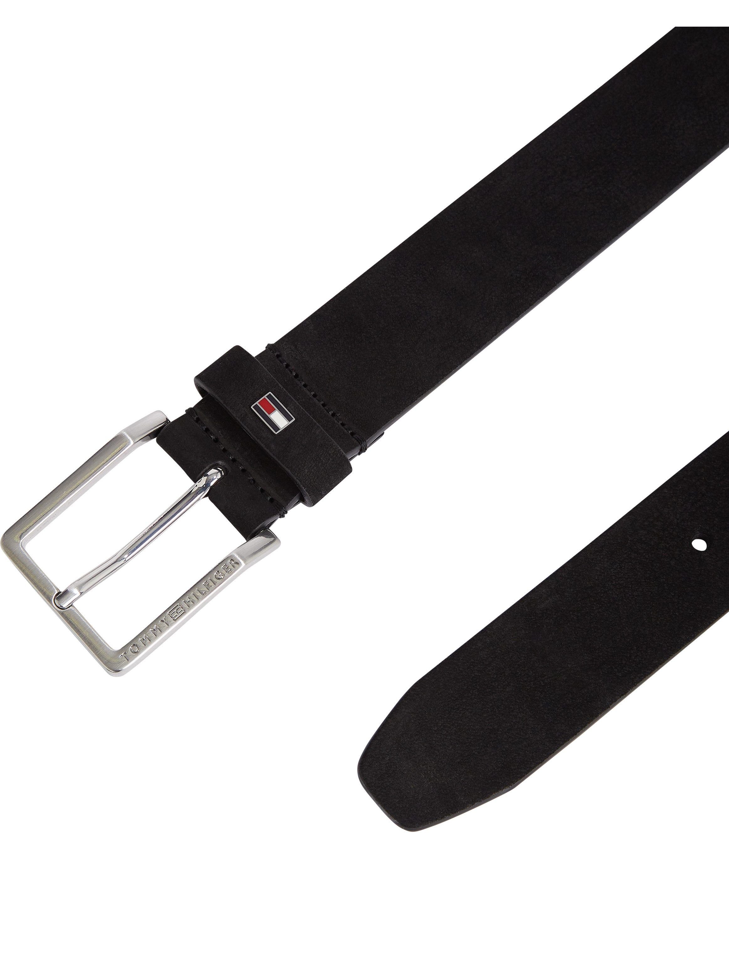 Tommy Hilfiger Leren riem OLIVER NUBUCK 3.5 Metalen patch eenvoudige doornsluiting