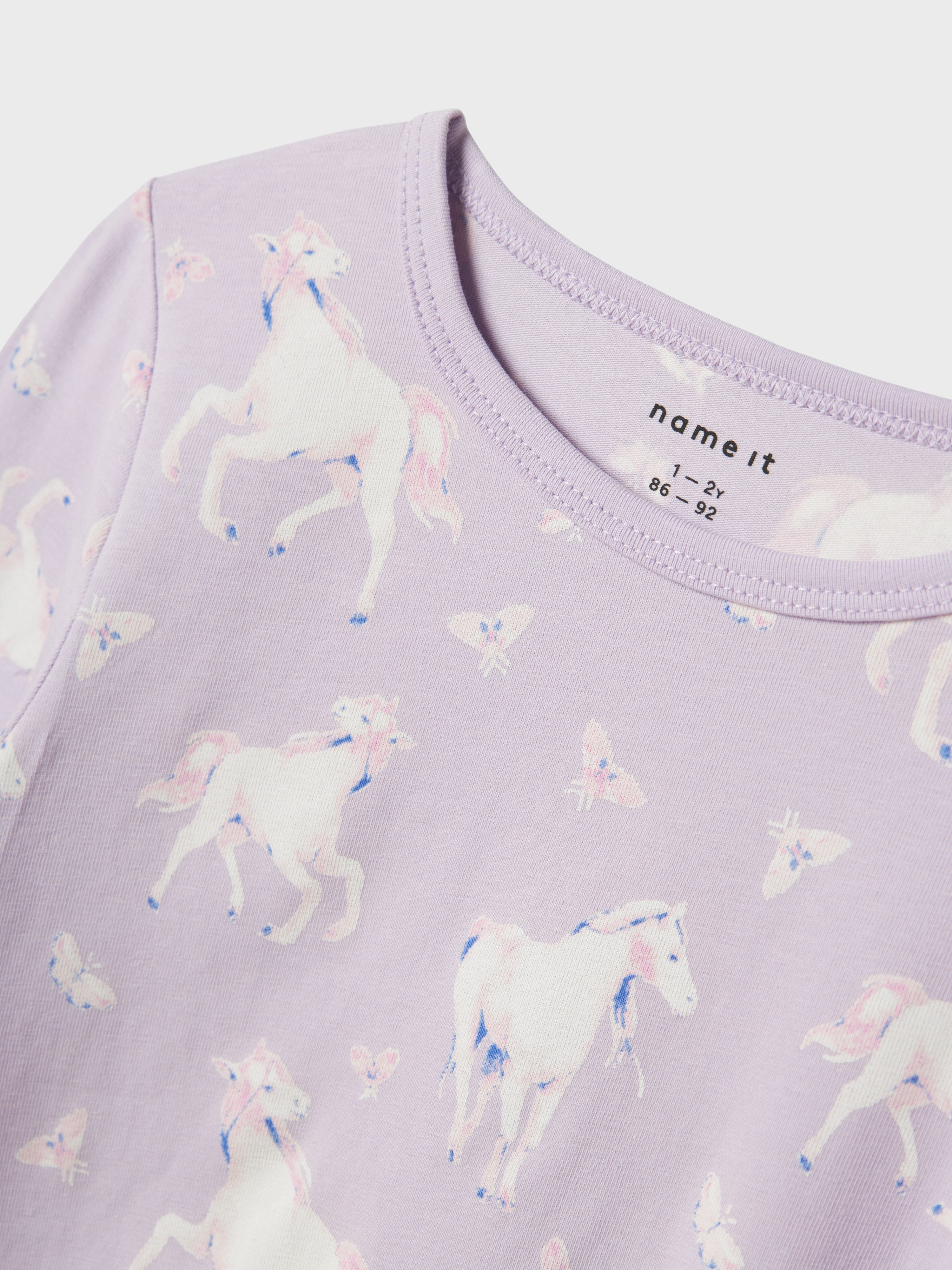 Name It Pyjama NMFNIGHTSET PASTEL LILAC HORSE NOOS (set 2-delig)