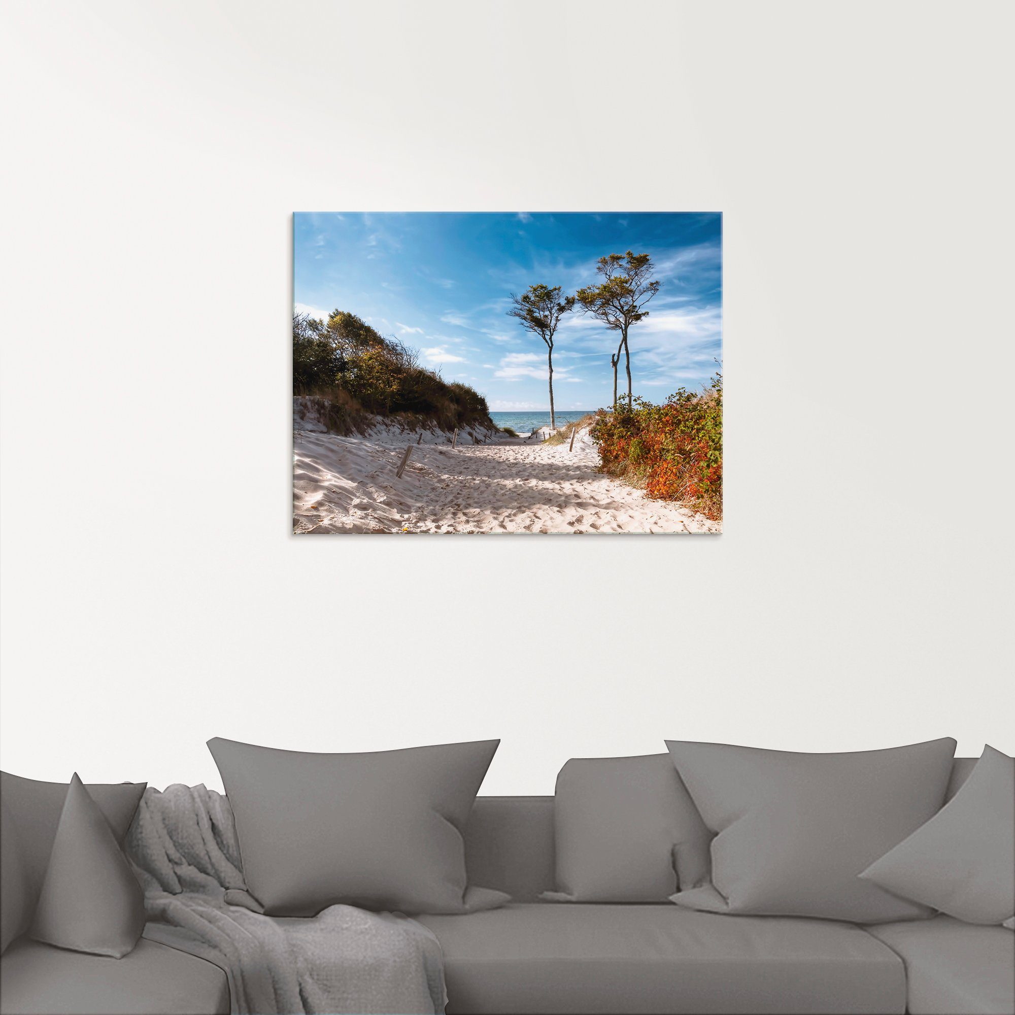 Artland Print op glas Weststrand Darss in verschillende maten