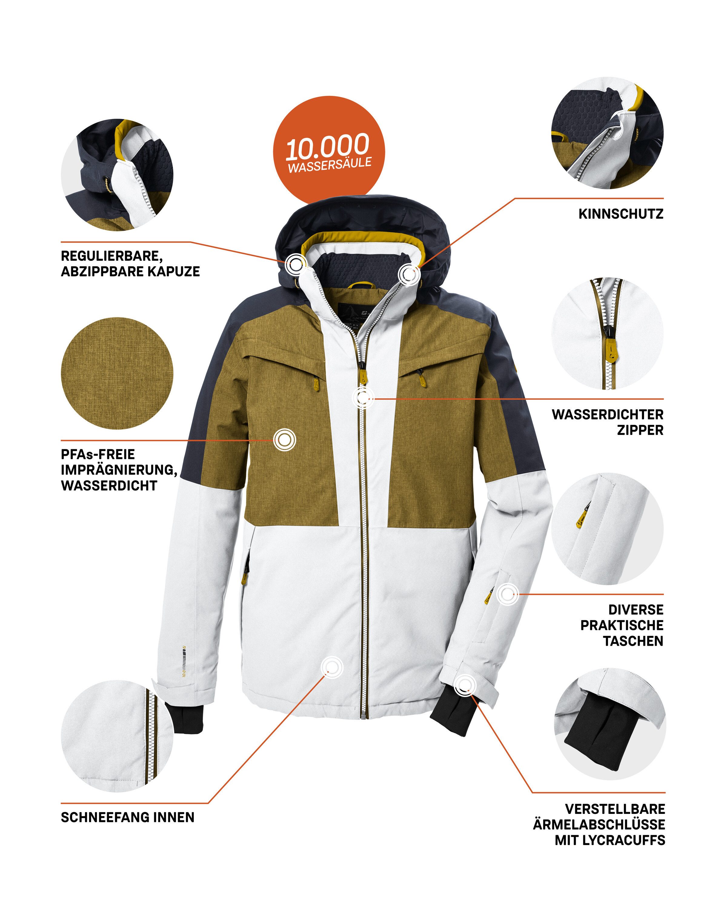 Killtec Ski-jack KSW 407 MN SKI JCKT Waterdichte skijas met kleurblok, ademend, veel zakken